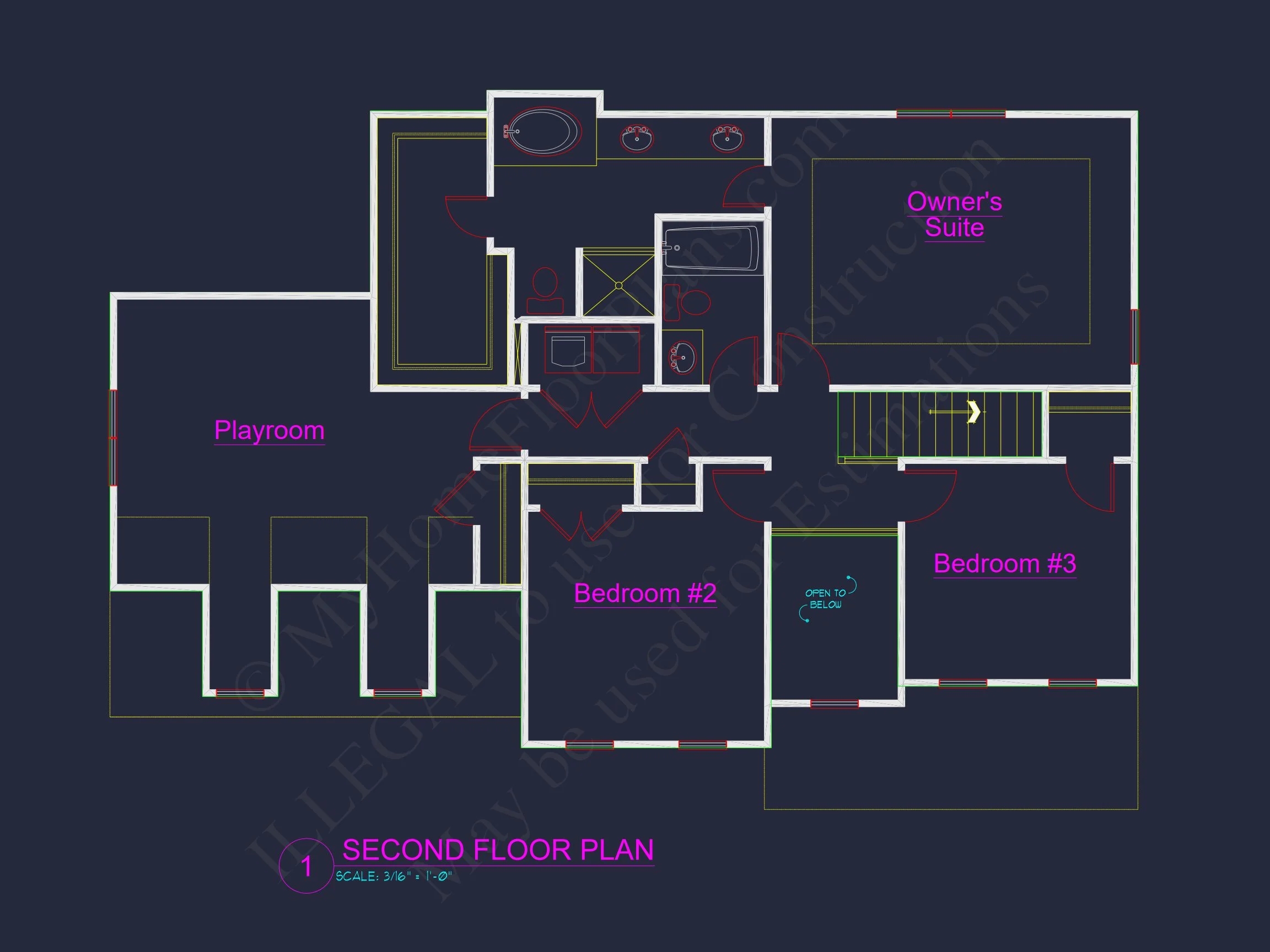 8-1228 HOUSE PLAN - Colonial Home Plan - 4-Bed, 3-Bath, 2,800 SF 7 Modern Family house Plan with CAD Blueprint Designs