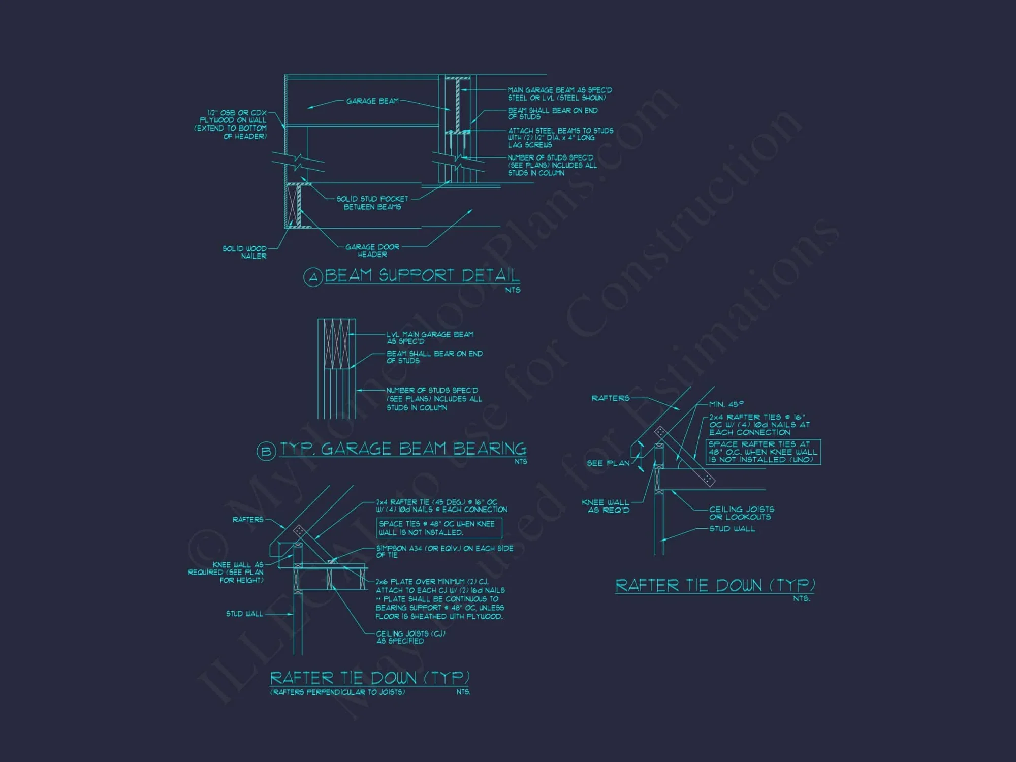 Modern Suburban house Plan with 4 Bedrooms and CAD Designs