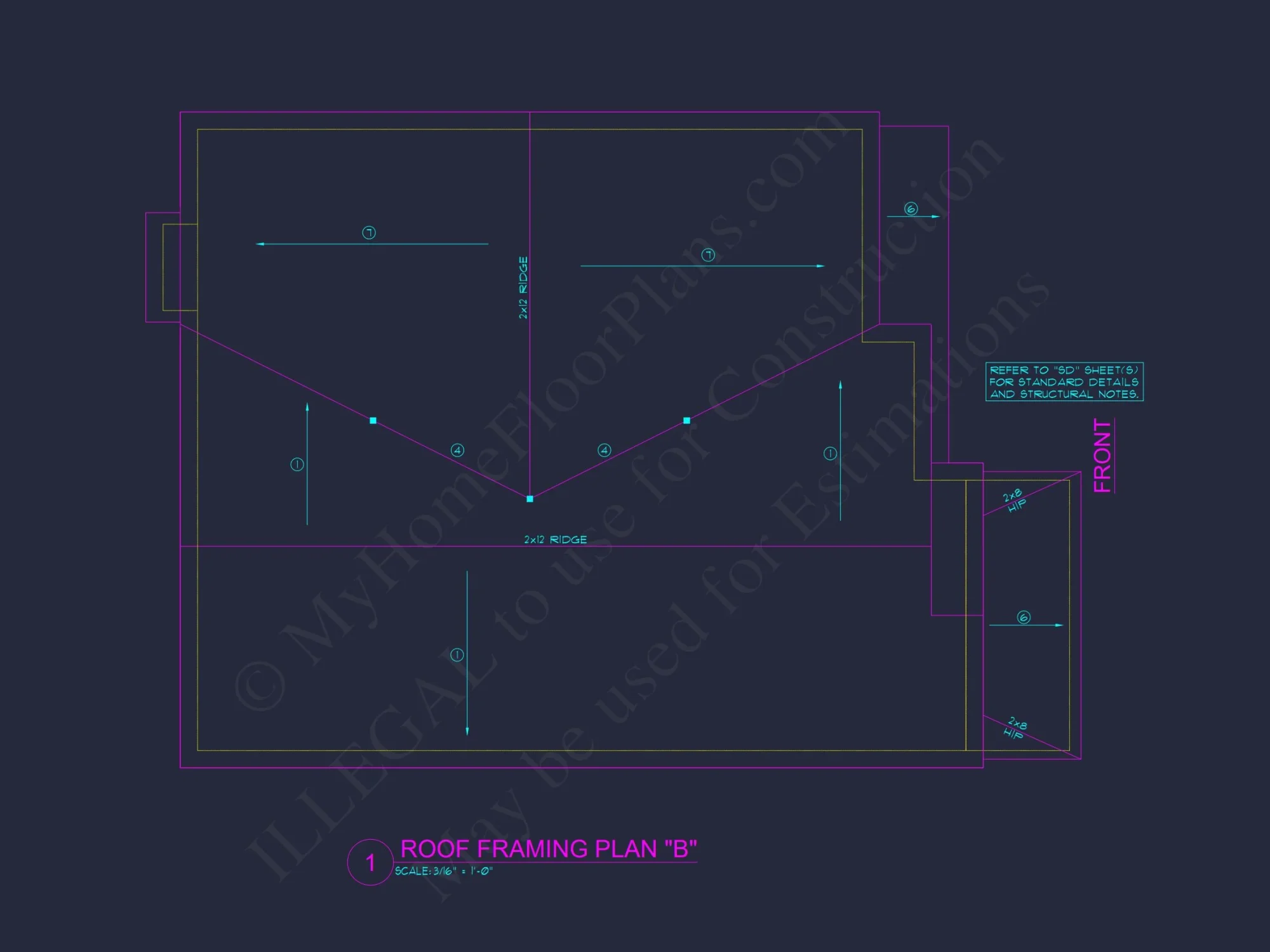 Modern Suburban house Plan with 4 Bedrooms and CAD Designs