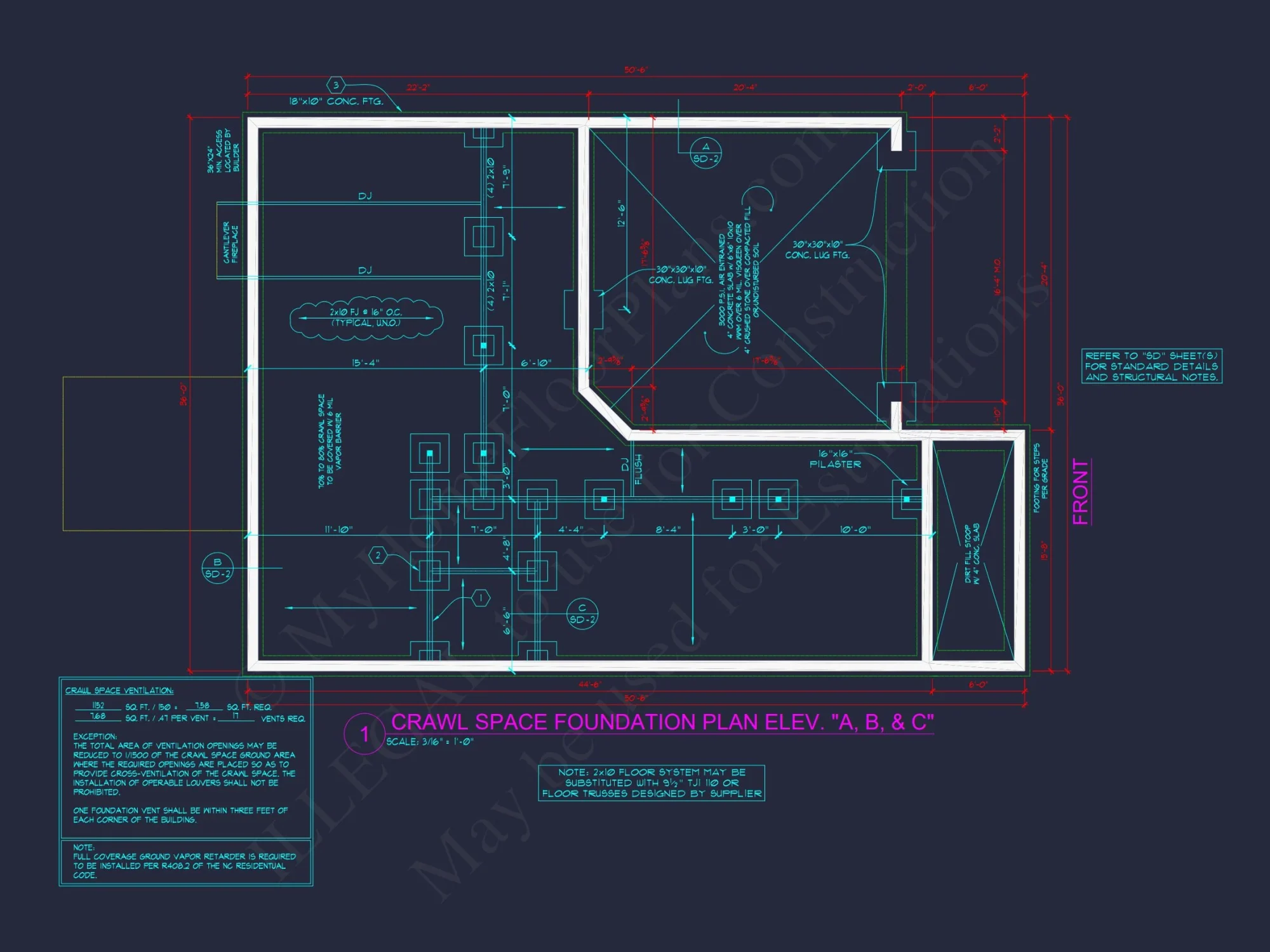 Modern Suburban house Plan with 4 Bedrooms and CAD Designs