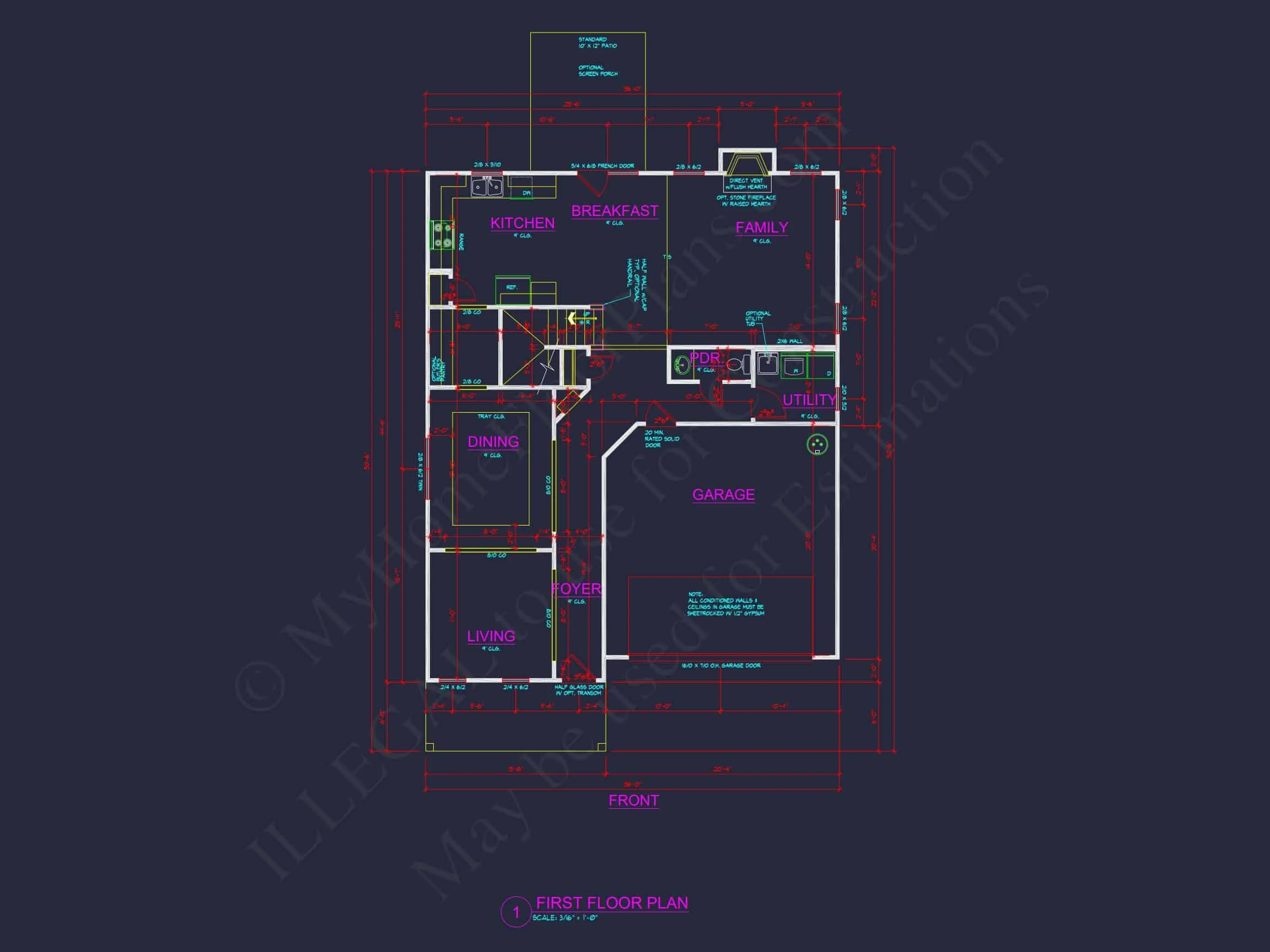 8-1227 HOUSE PLAN - Modern Farmhouse Plan - 4-Bed, 2.5-Bath, 2,600 SF 16 Modern Suburban house Plan with 4 Bedrooms and CAD Designs