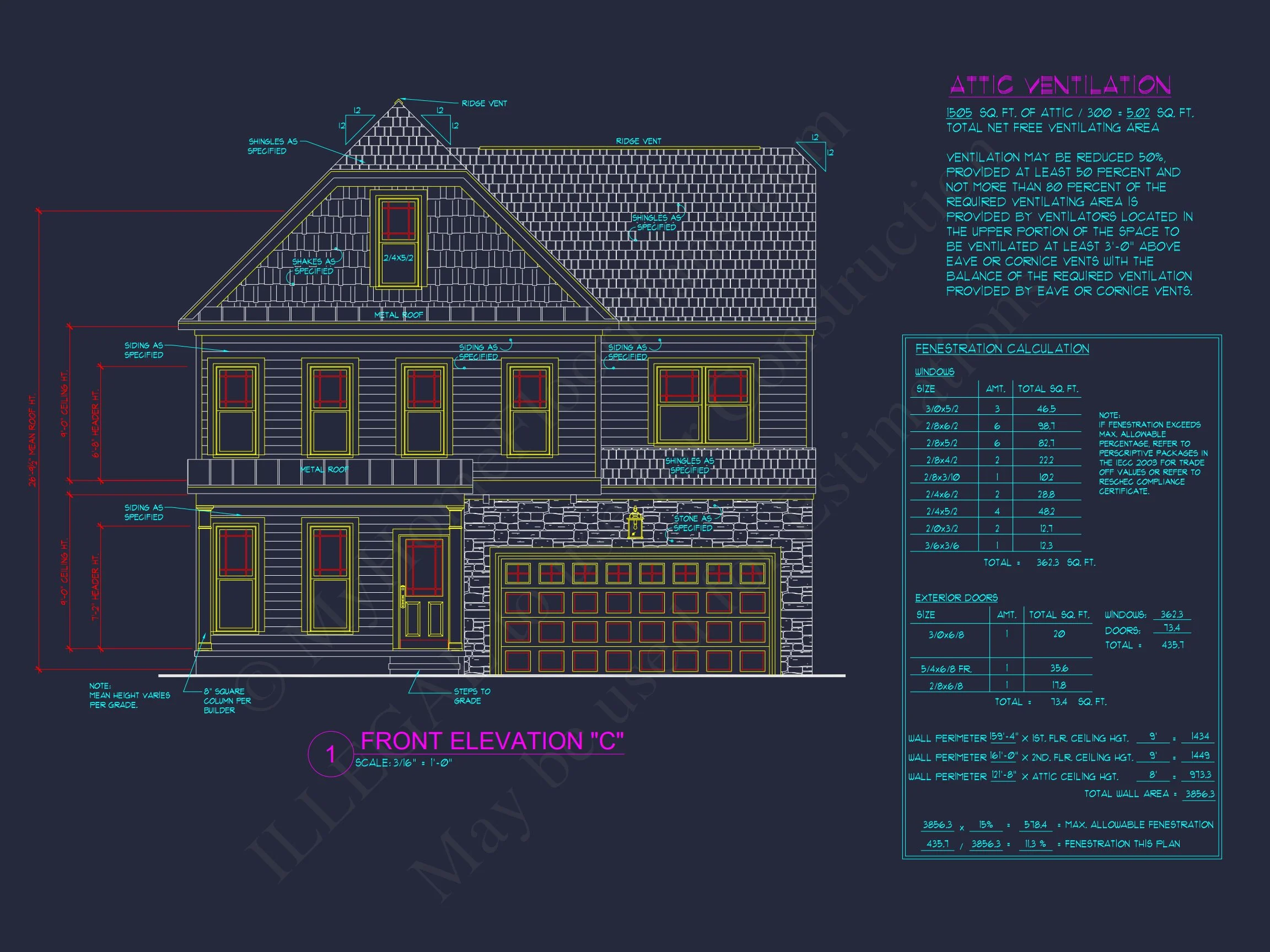 8-1227 HOUSE PLAN - Modern Farmhouse Plan - 4-Bed, 2.5-Bath, 2,600 SF 7 Modern Suburban house Plan with 4 Bedrooms and CAD Designs