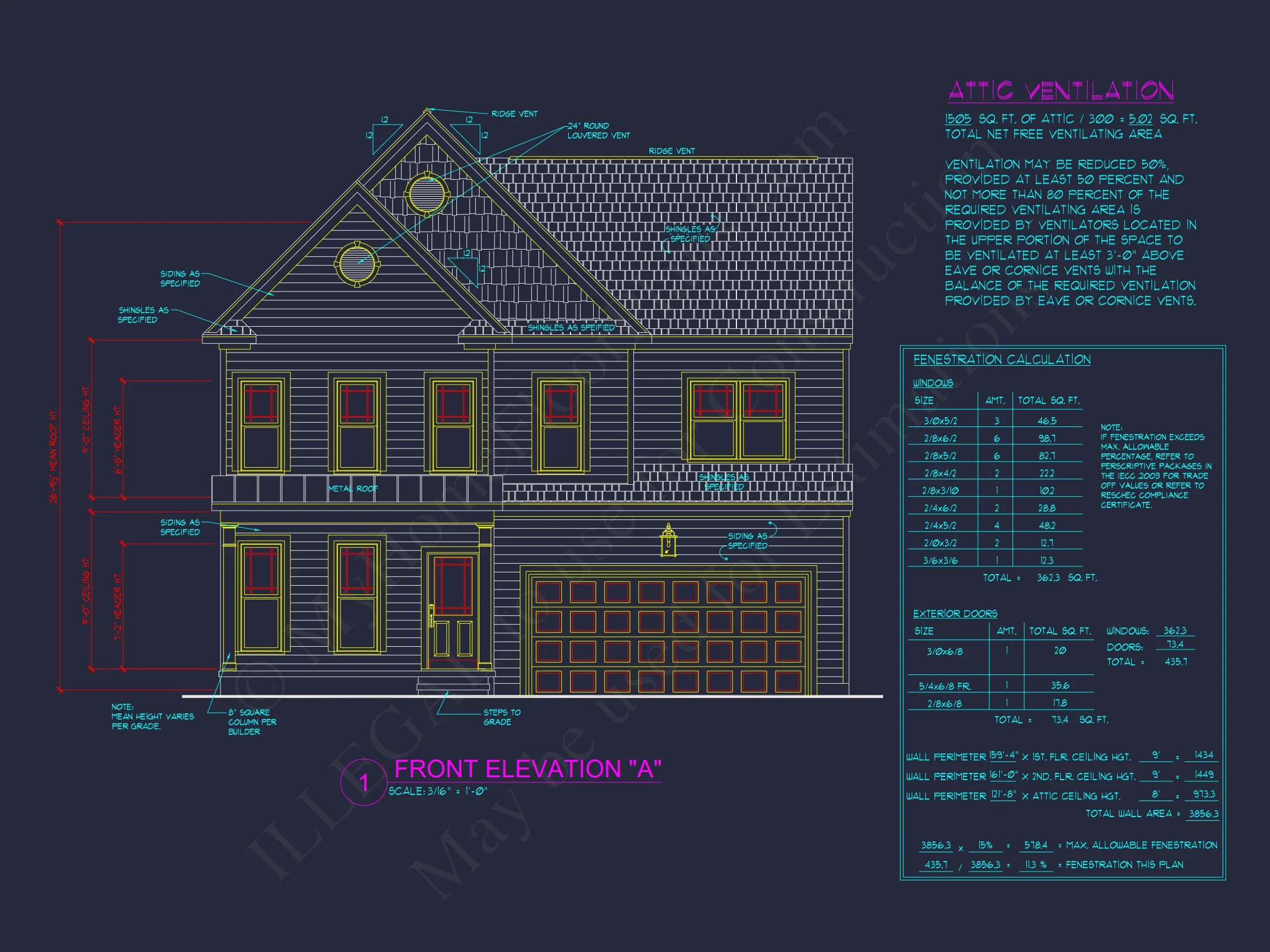 8-1227 HOUSE PLAN - Modern Farmhouse Plan - 4-Bed, 2.5-Bath, 2,600 SF 3 Modern Suburban house Plan with 4 Bedrooms and CAD Designs