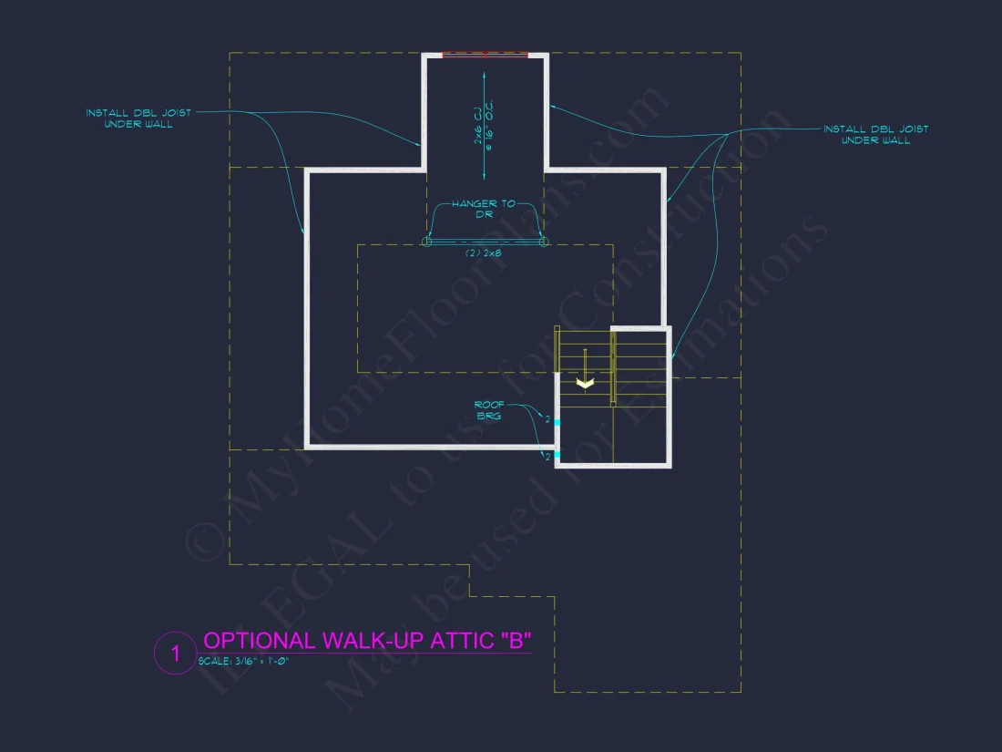 Modern Suburban house Plan with 2 Stories & 3 Bedrooms