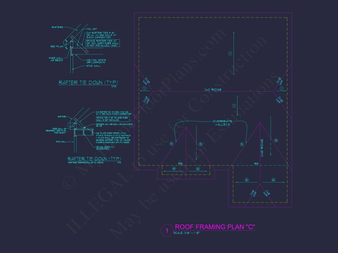 Modern Suburban house Plan with 2 Stories & 3 Bedrooms