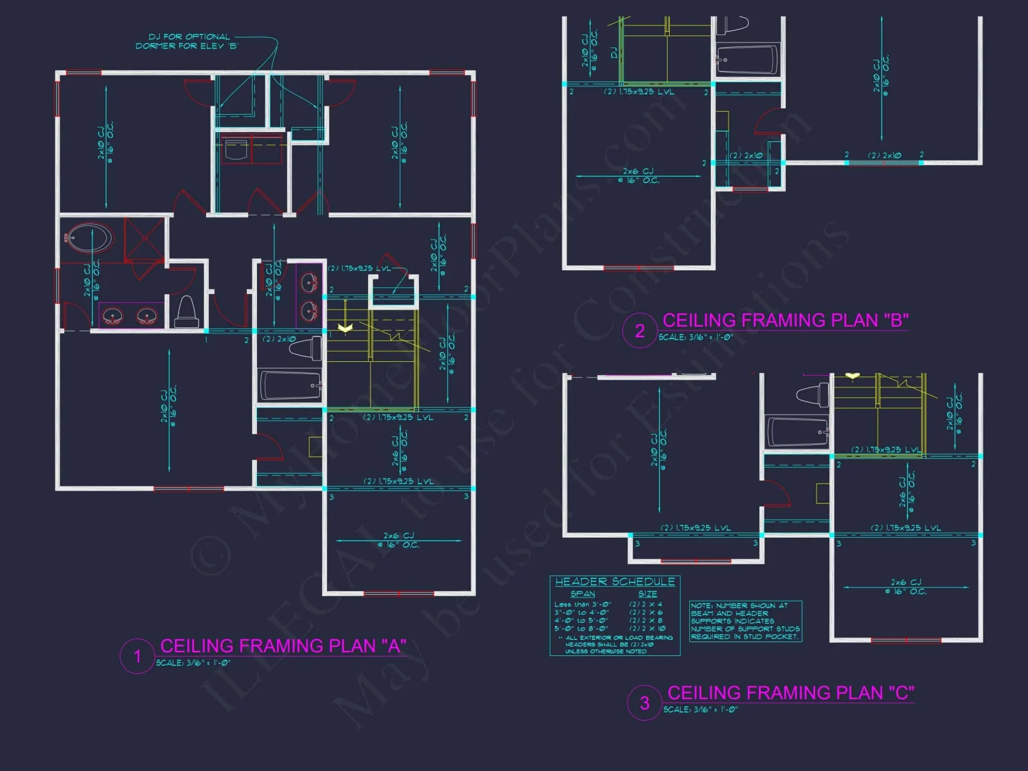 Modern Suburban house Plan with 2 Stories & 3 Bedrooms