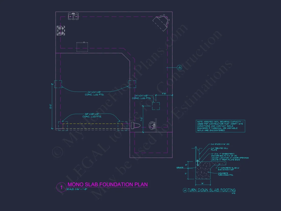 Modern Suburban house Plan with 2 Stories & 3 Bedrooms