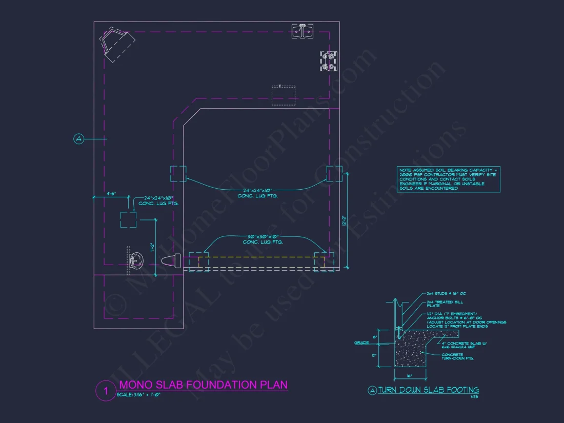 Modern Suburban house Plan with 2 Stories & 3 Bedrooms