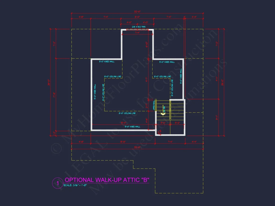 Modern Suburban house Plan with 2 Stories & 3 Bedrooms