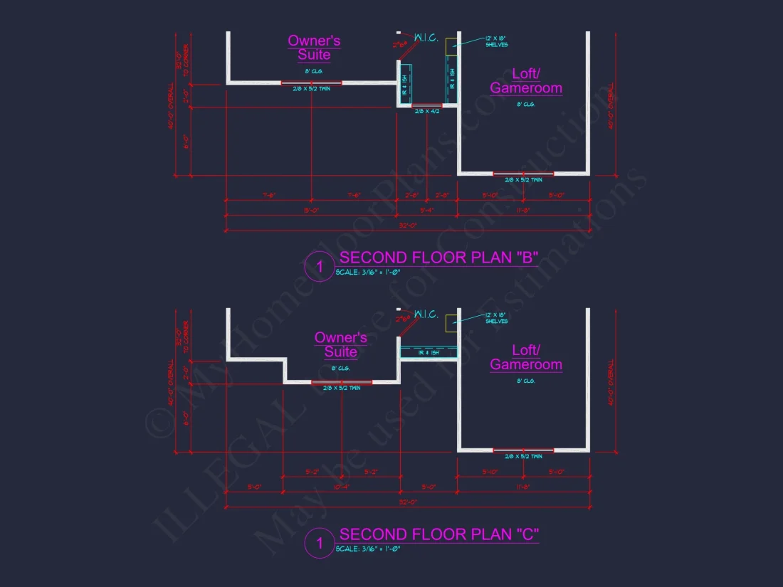 Modern Suburban house Plan with 2 Stories & 3 Bedrooms