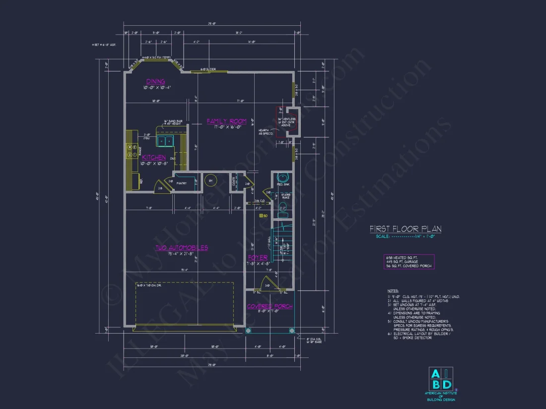 Modern Craftsman house Plan: CAD Floor Designs & Blueprint
