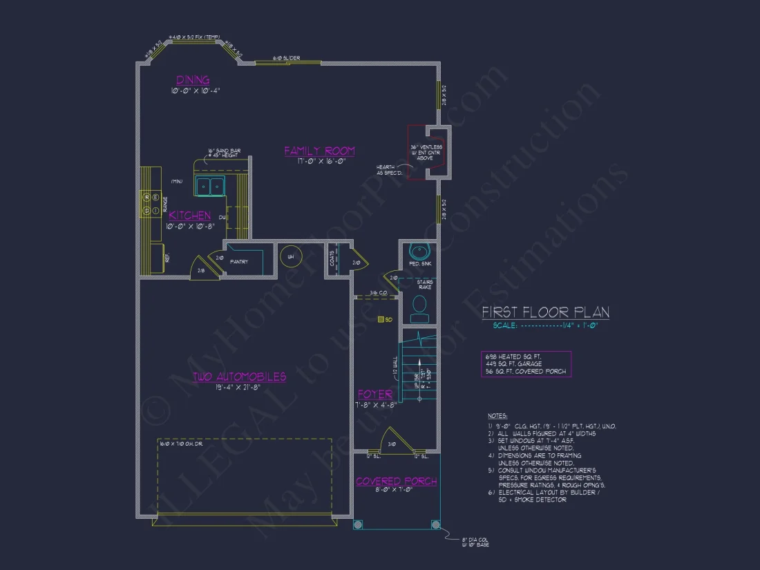 Modern Craftsman house Plan: CAD Floor Designs & Blueprint