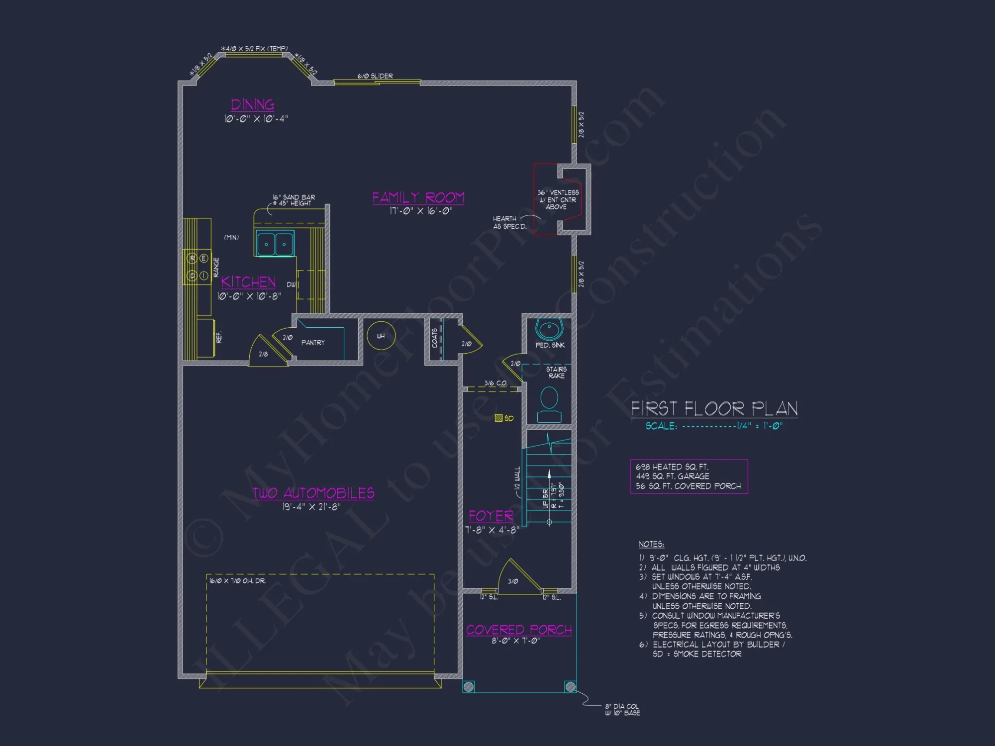 Modern Craftsman house Plan: CAD Floor Designs & Blueprint