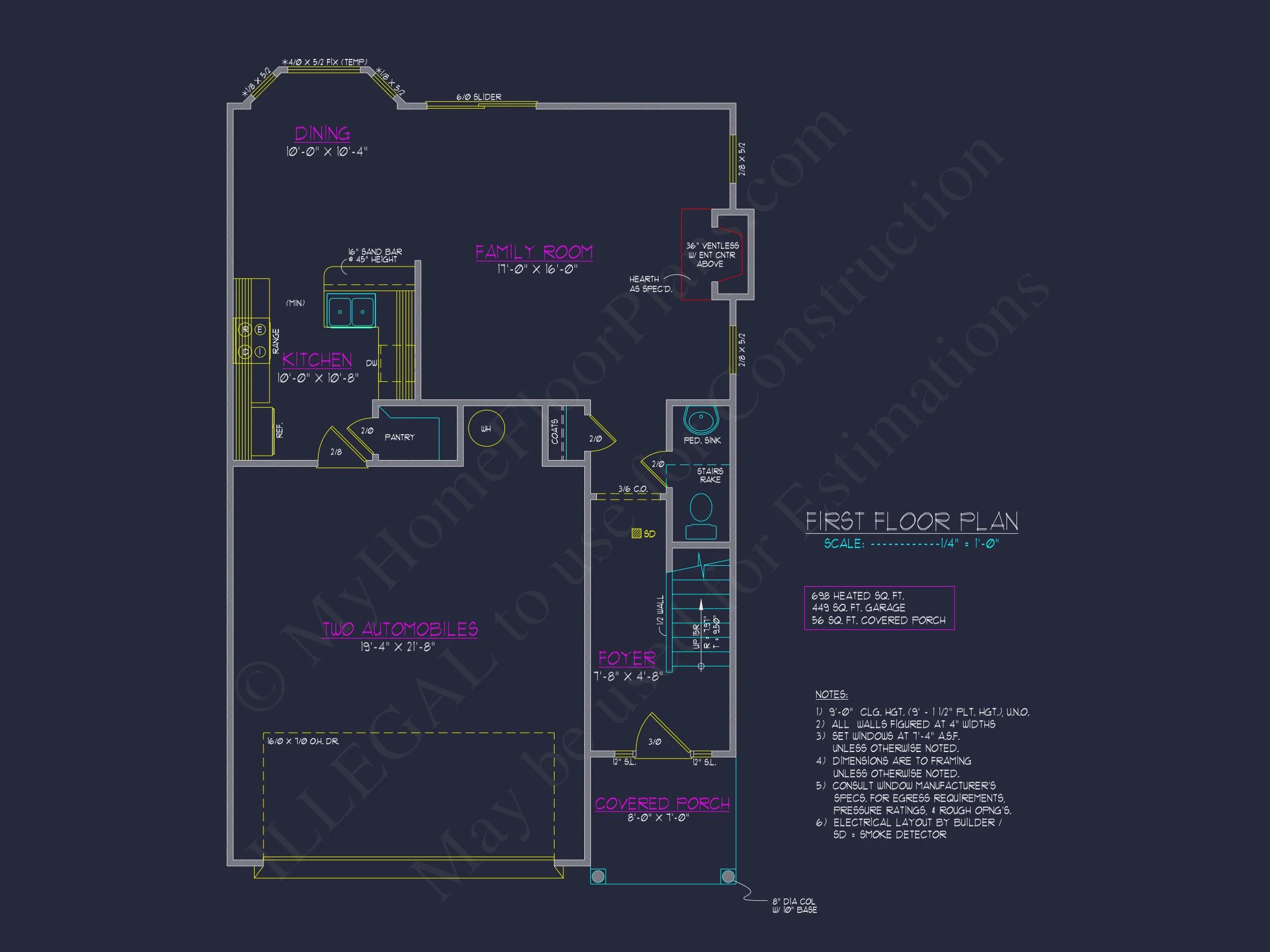 Modern Craftsman house Plan: CAD Floor Designs & Blueprint
