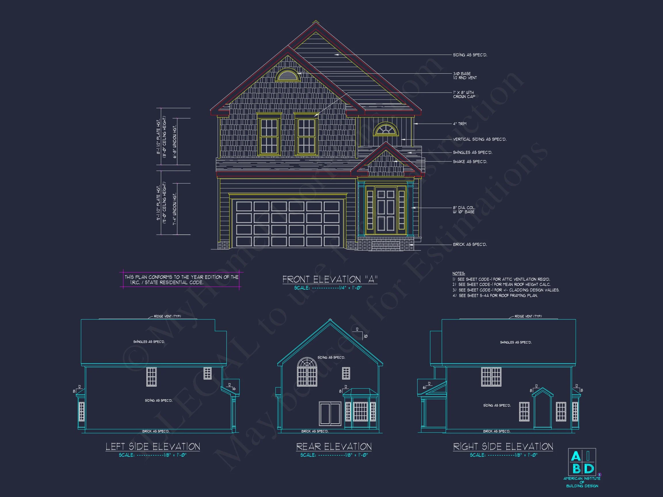 Modern Craftsman house Plan: CAD Floor Designs & Blueprint