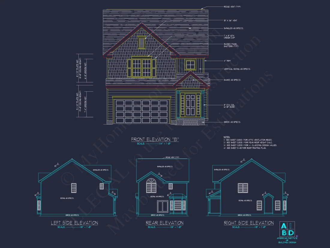 Modern Craftsman house Plan: CAD Floor Designs & Blueprint