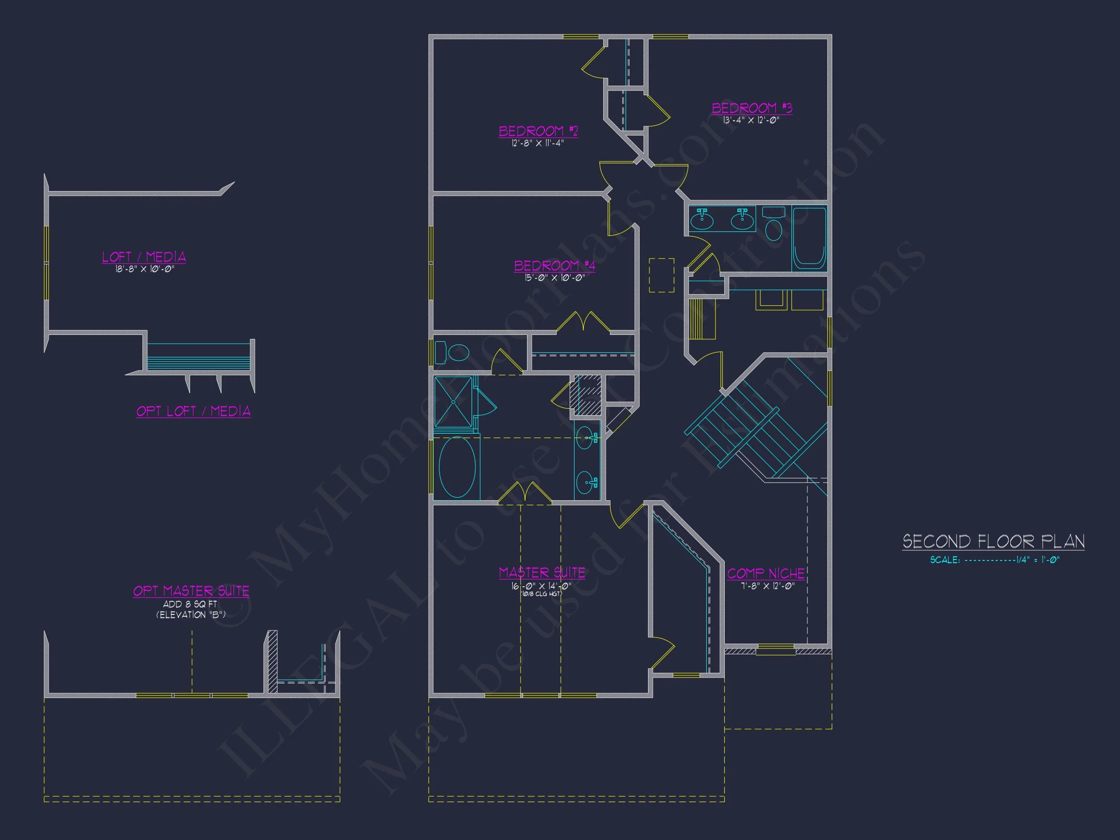 Elegant house Plan with 2 Floors and CAD Blueprint Designs