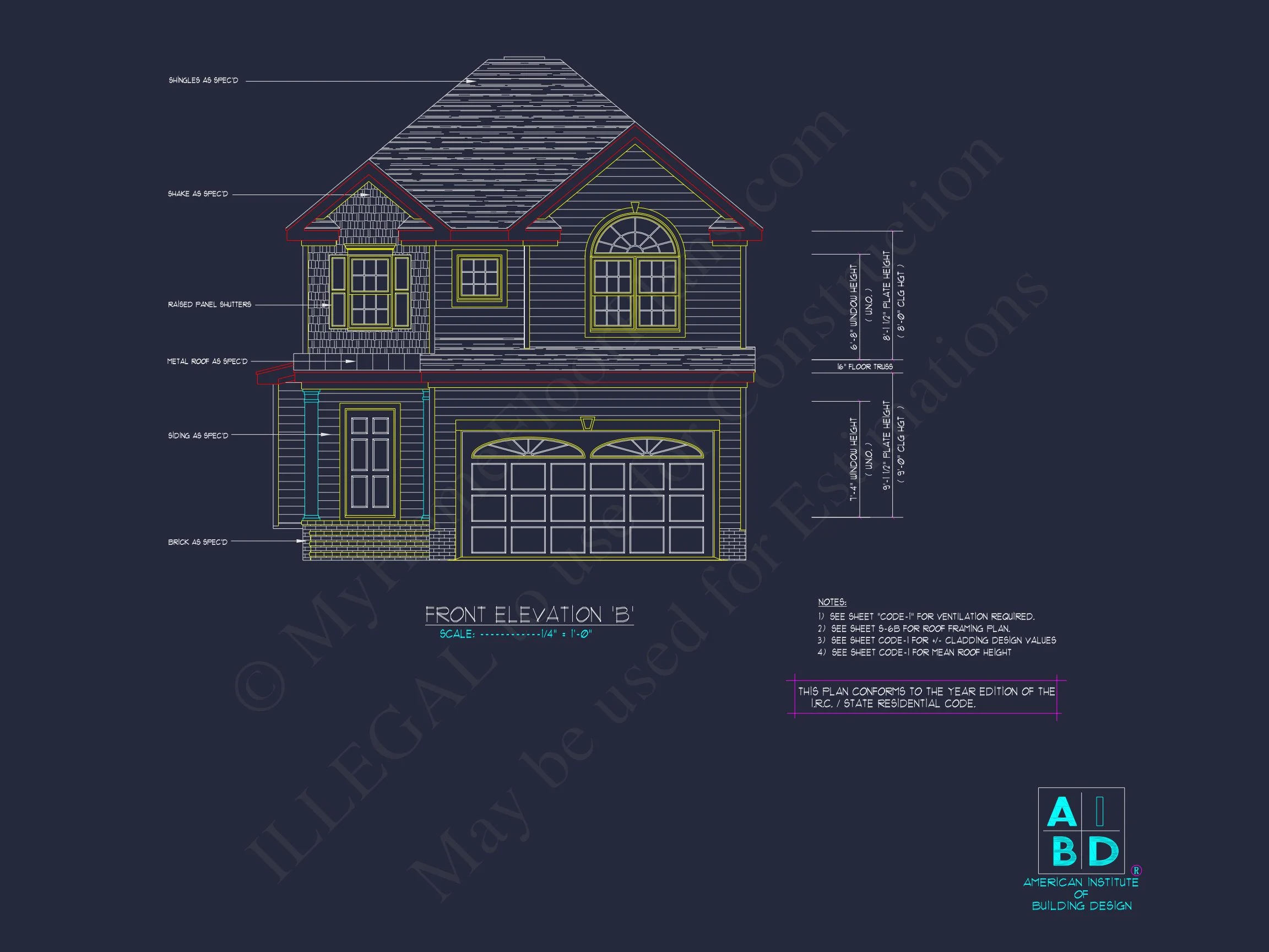 8-1148 HOUSE PLAN - Traditional Home Plan - 3-Bed, 2.5-Bath, 2,100 SF 4 Traditional house Plan with 3 Bedrooms, CAD & Floor Designs