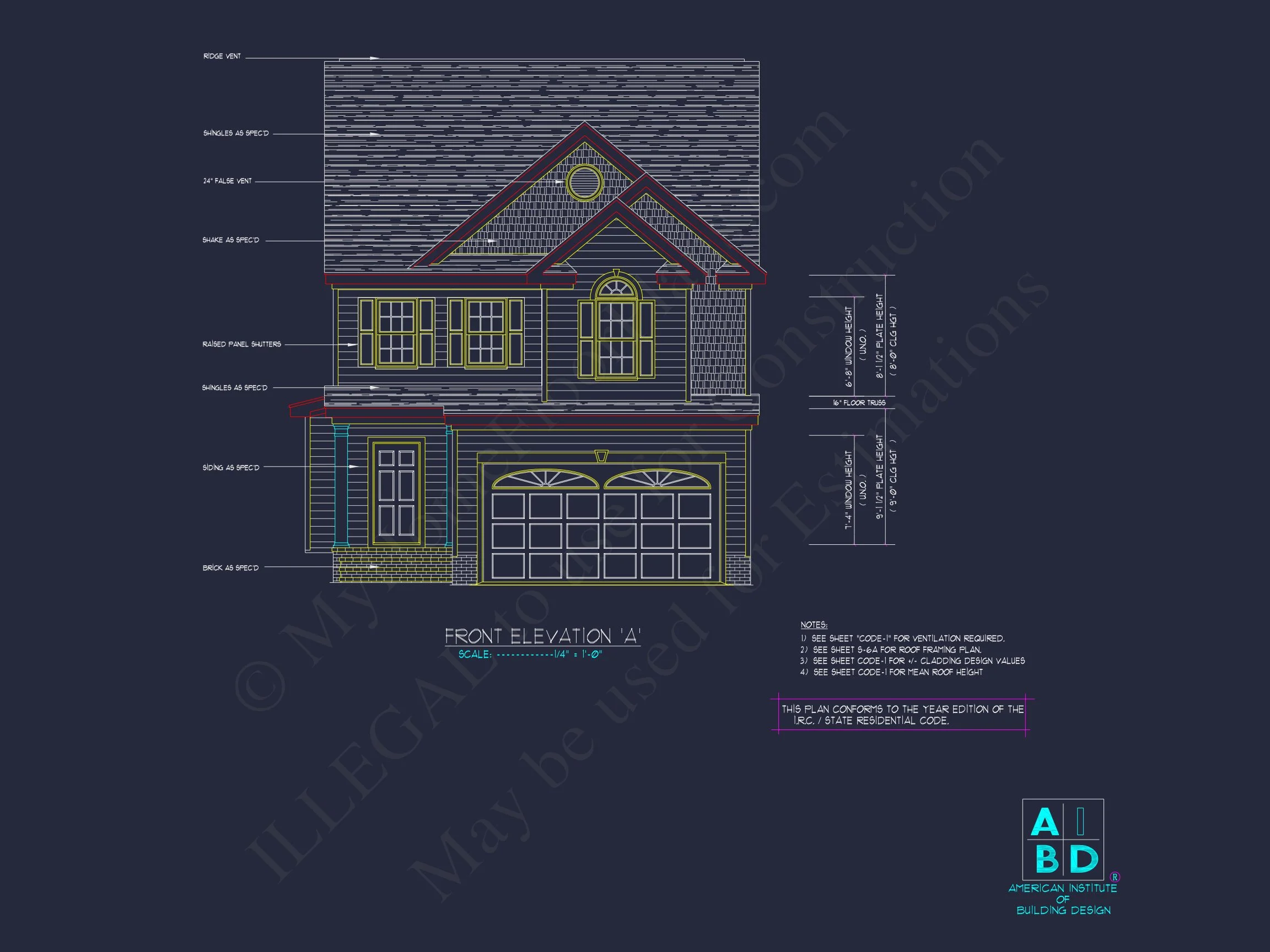 8-1148 HOUSE PLAN - Traditional Home Plan - 3-Bed, 2.5-Bath, 2,100 SF 3 Traditional house Plan with 3 Bedrooms, CAD & Floor Designs