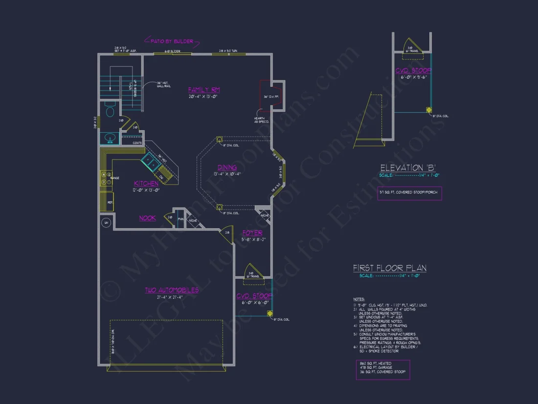 Beautiful 2-Story house Plan with CAD Blueprints and Designs