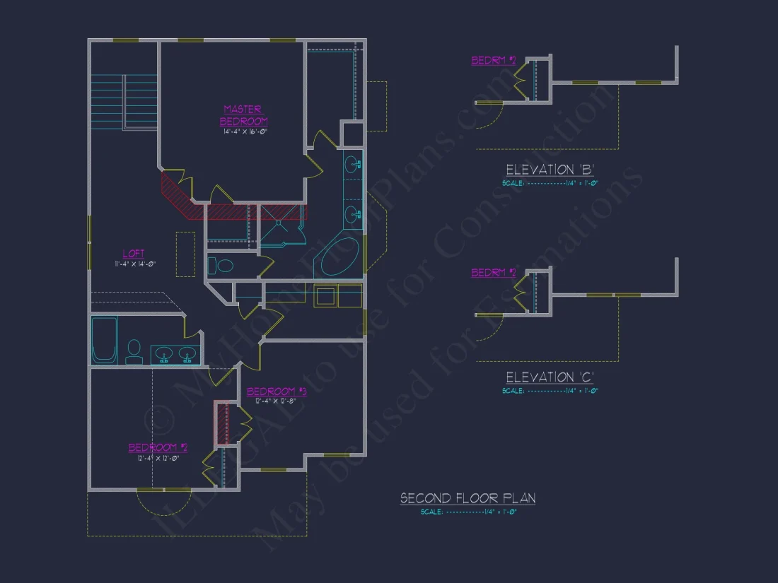 Beautiful 2-Story house Plan with CAD Blueprints and Designs