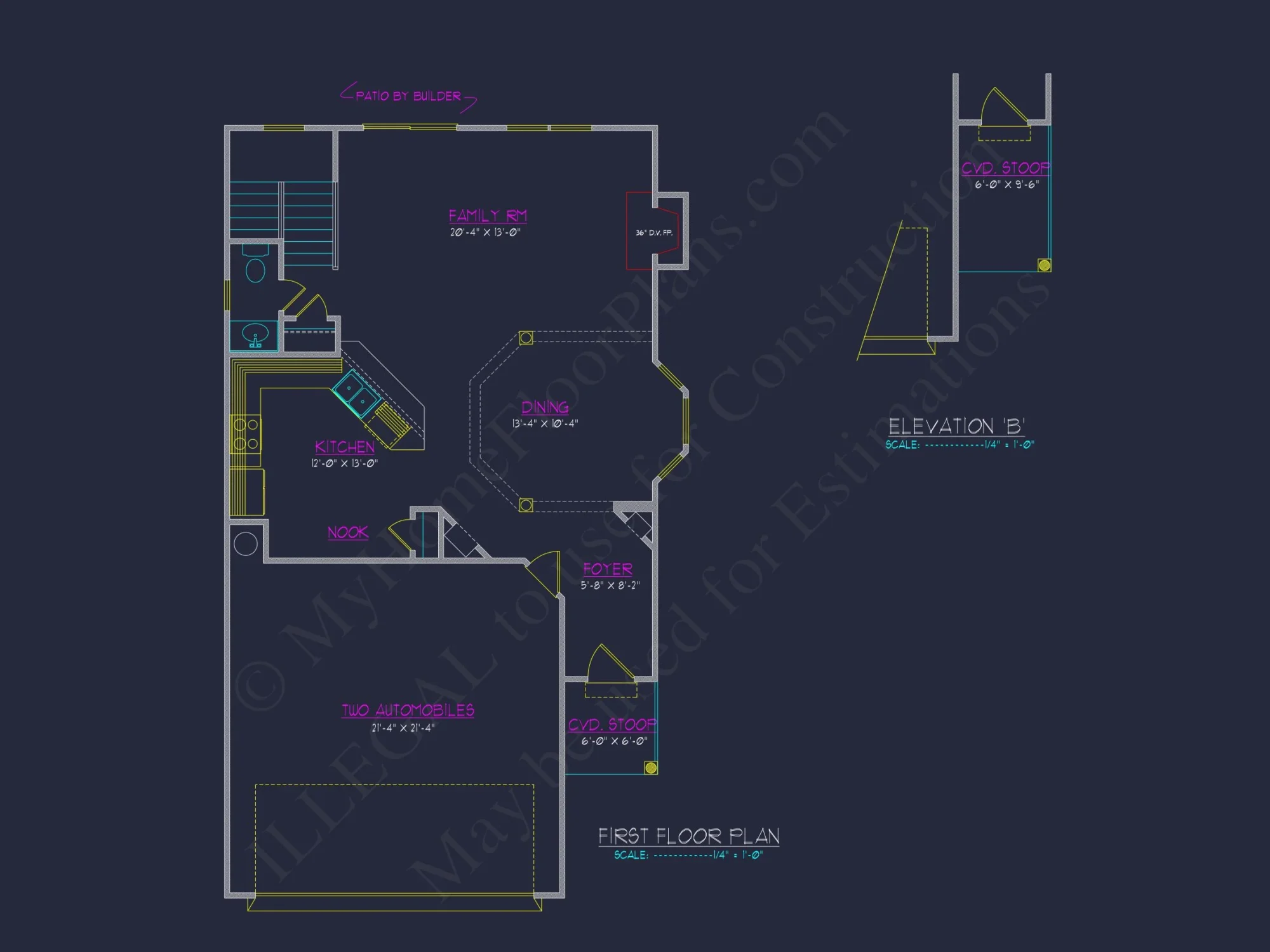 Beautiful 2-Story house Plan with CAD Blueprints and Designs