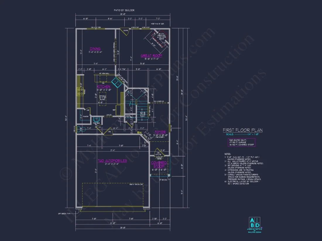Craftsman house Plan with Detailed Blueprint and CAD Designs