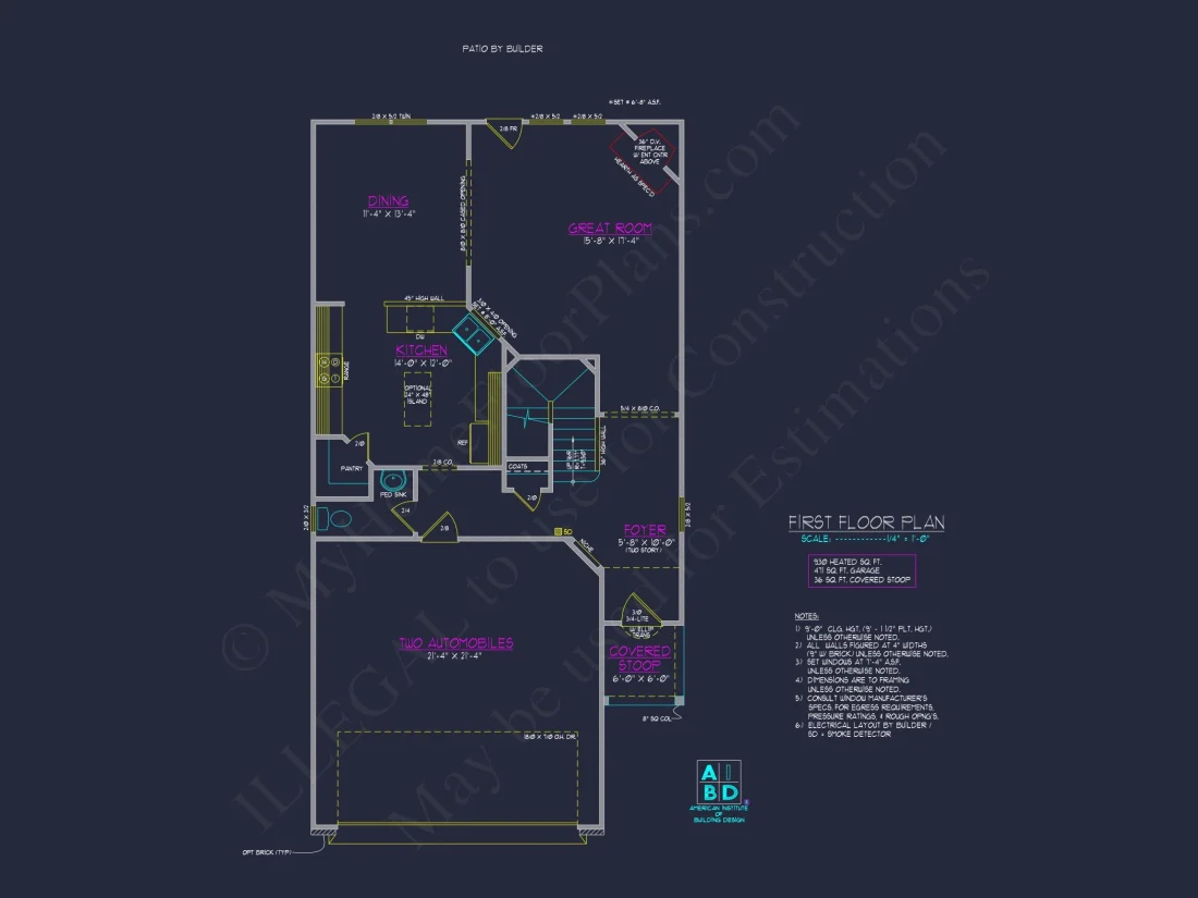 Craftsman house Plan with Detailed Blueprint and CAD Designs