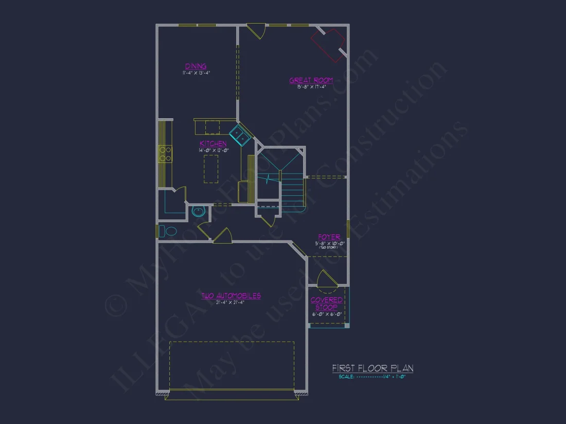 Craftsman house Plan with Detailed Blueprint and CAD Designs