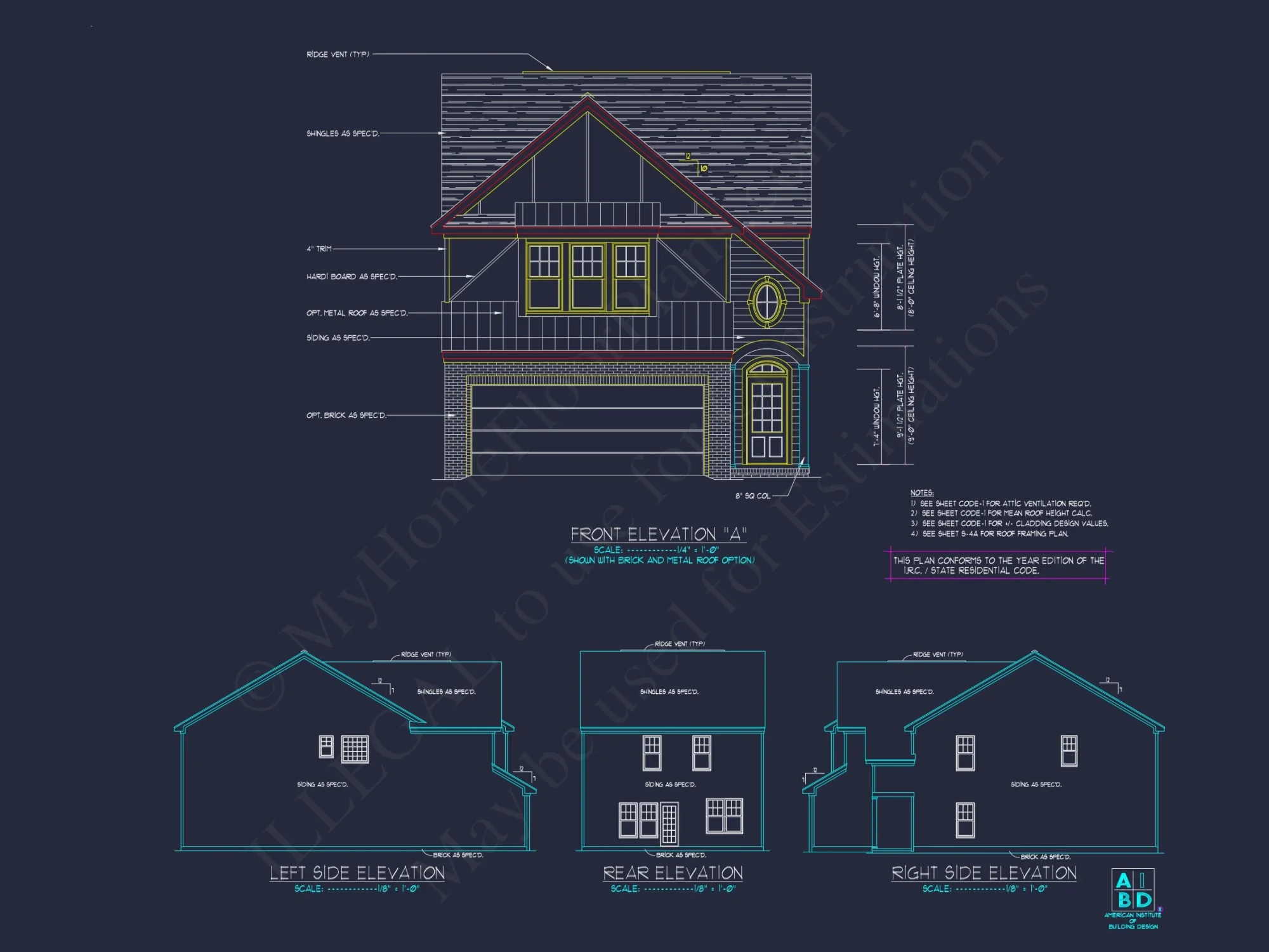 Craftsman house Plan with Detailed Blueprint and CAD Designs