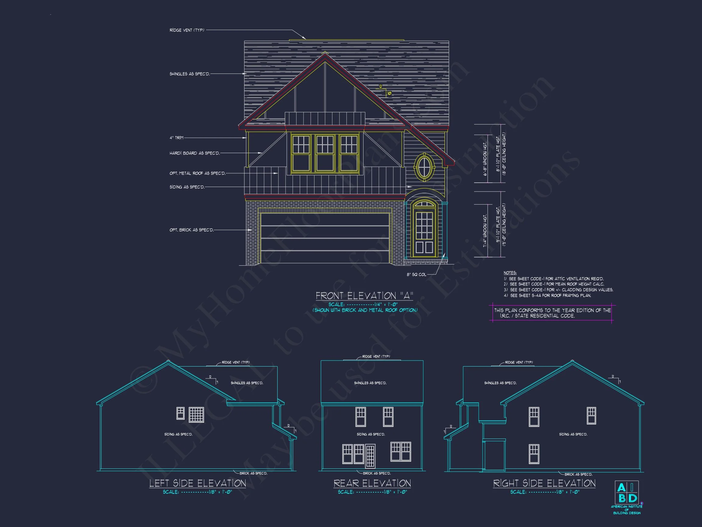Craftsman house Plan with Detailed Blueprint and CAD Designs