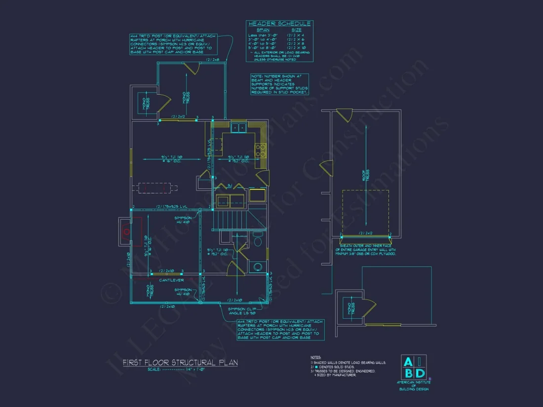 Modern Traditional house Plan with 2-Story CAD Designs