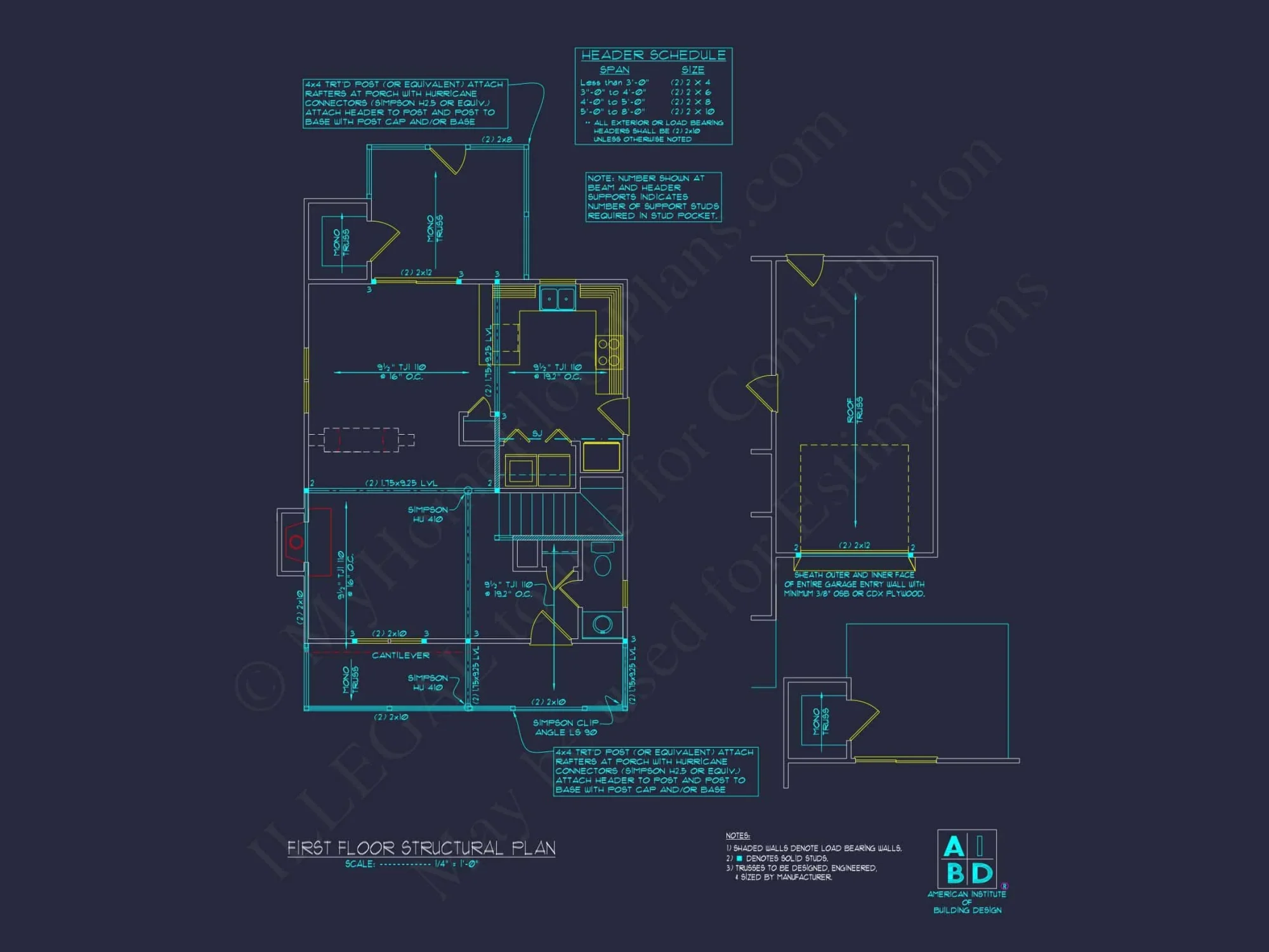 Modern Traditional house Plan with 2-Story CAD Designs