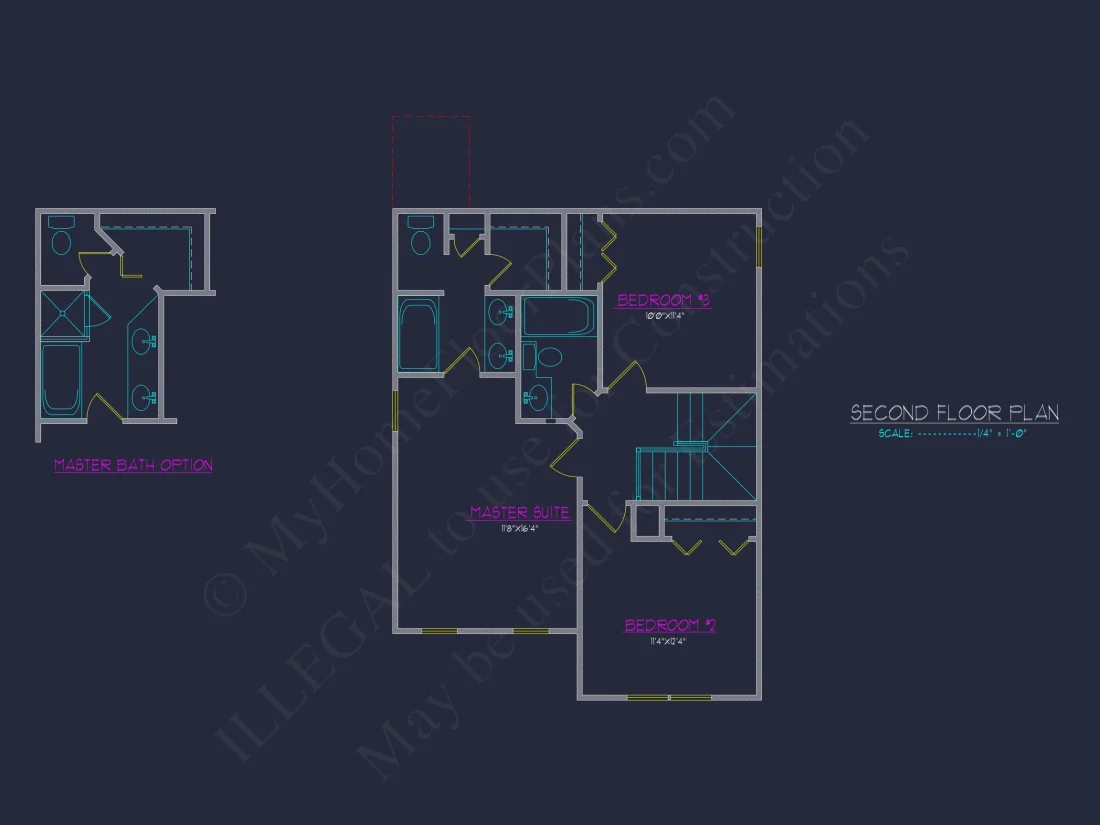 Modern Traditional house Plan with 2-Story CAD Designs