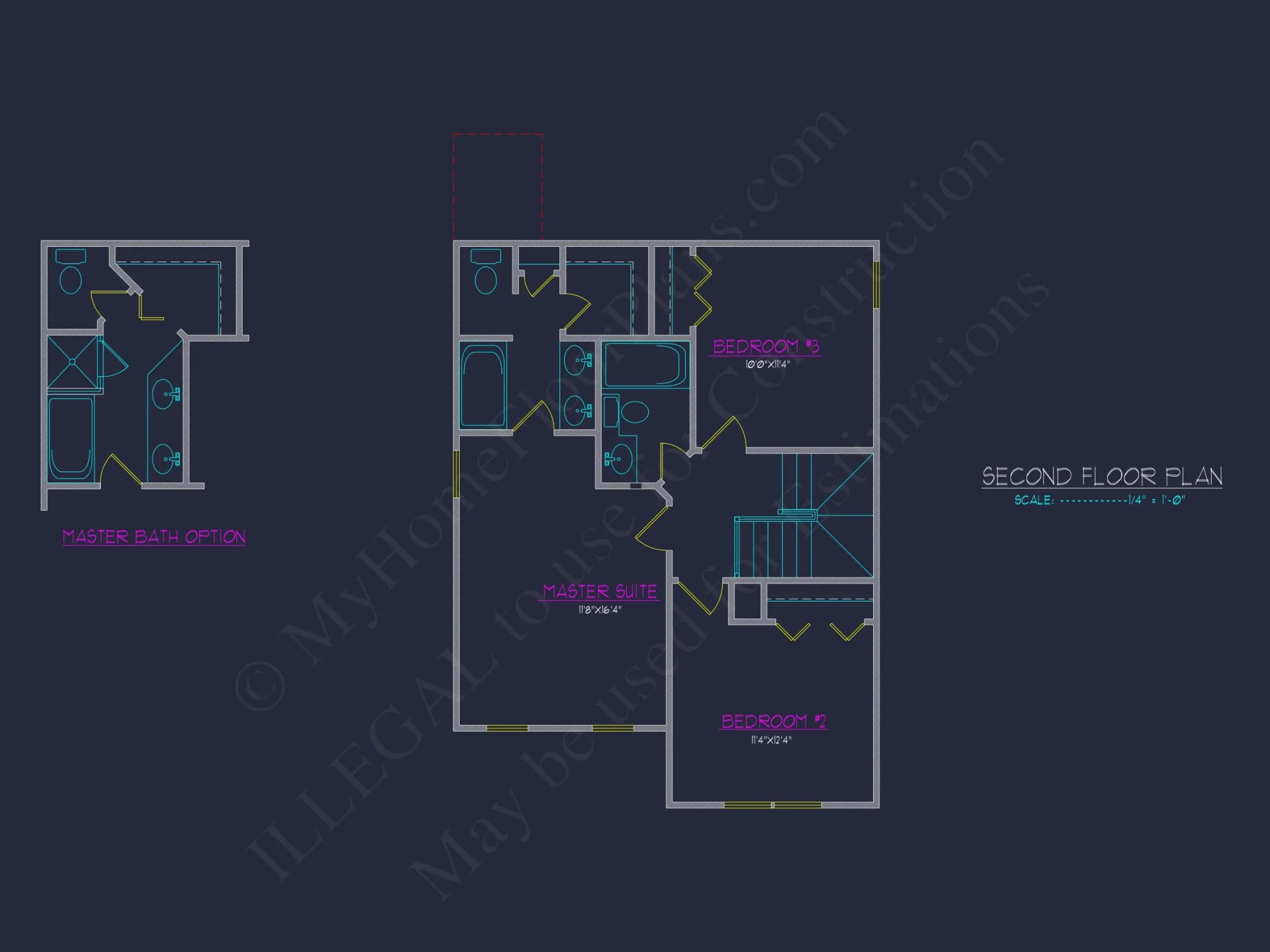 Modern Traditional house Plan with 2-Story CAD Designs