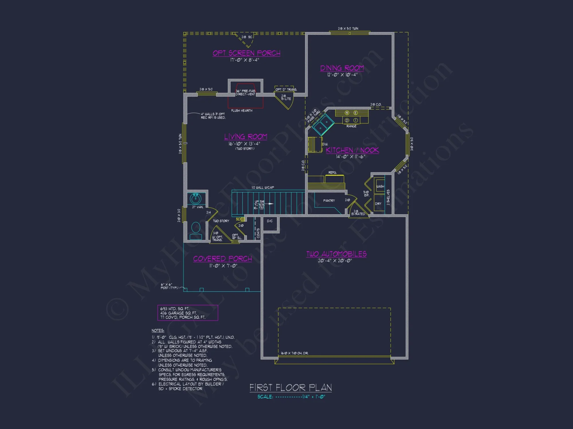 Modern 2-Story house Plan with CAD Designs and Blueprint