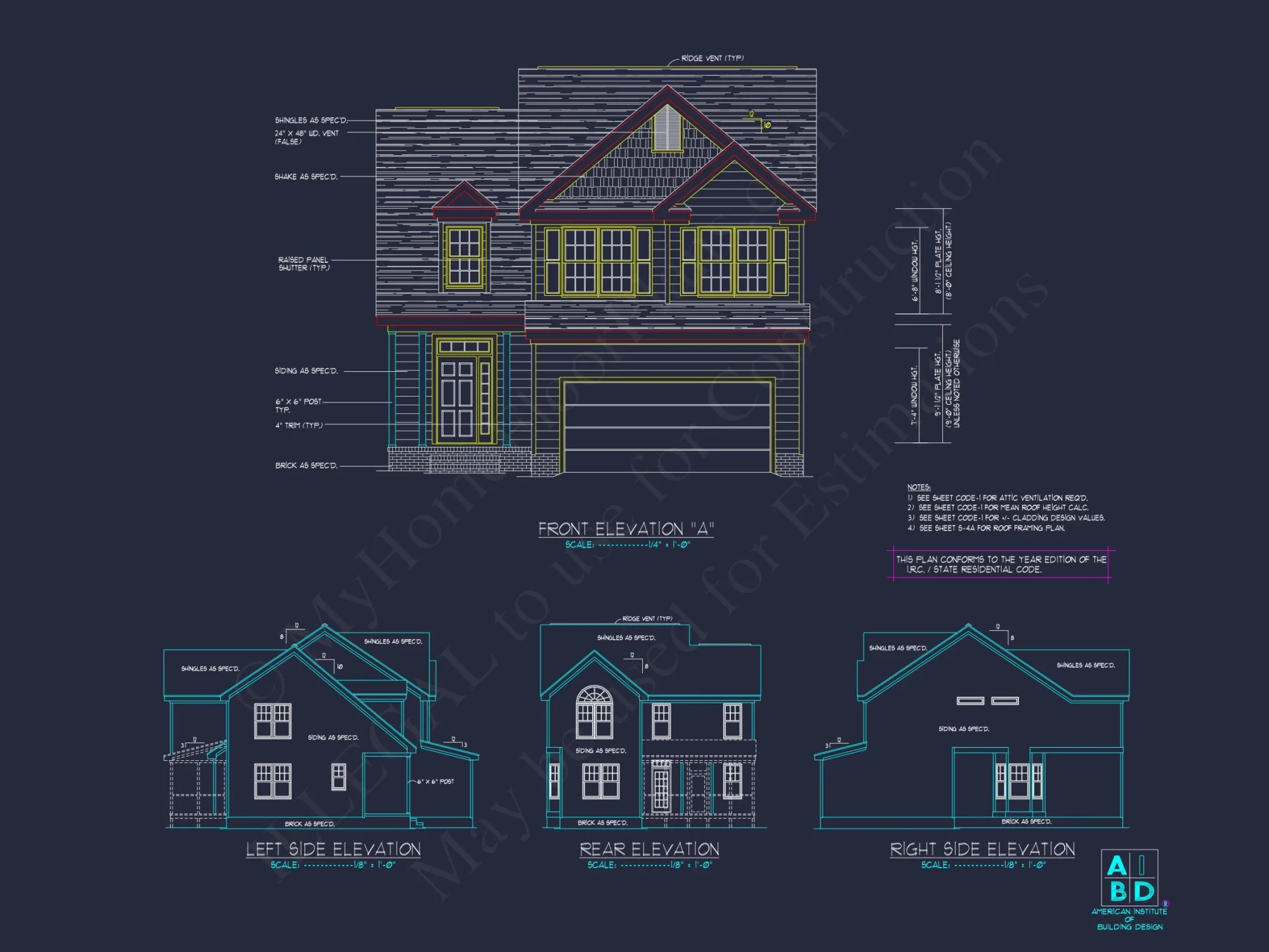 Modern 2-Story house Plan with CAD Designs and Blueprint