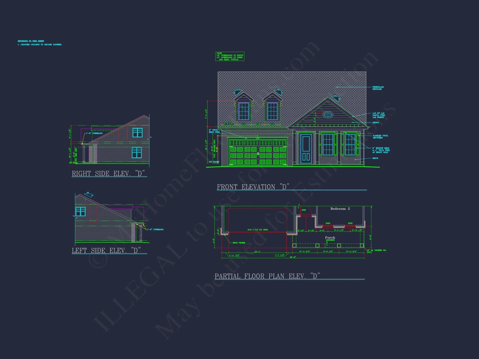 Craftsman house Plan with 1.5 Stories, CAD Blueprints & Modern Design
