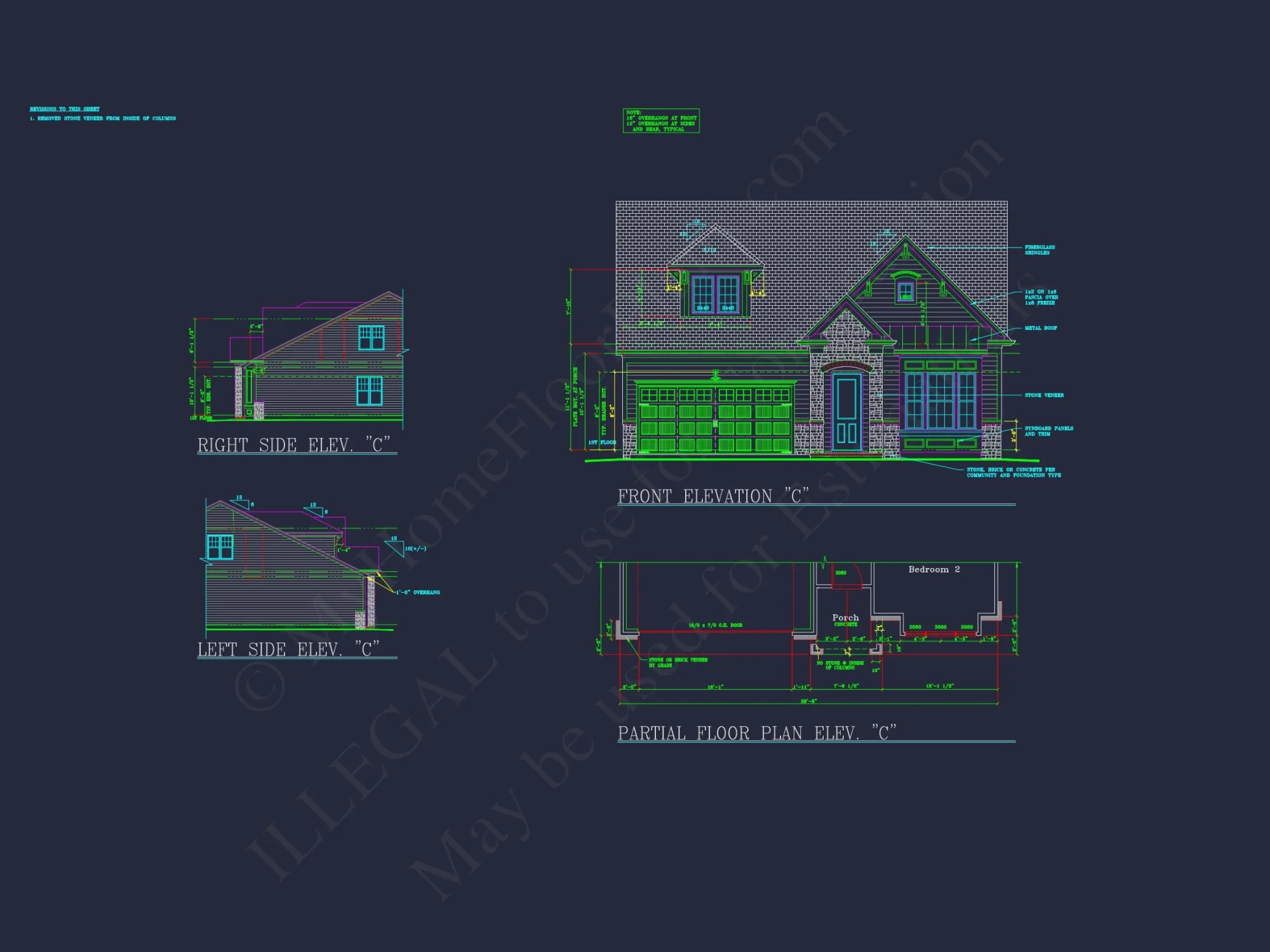 Craftsman house Plan with 1.5 Stories, CAD Blueprints & Modern Design
