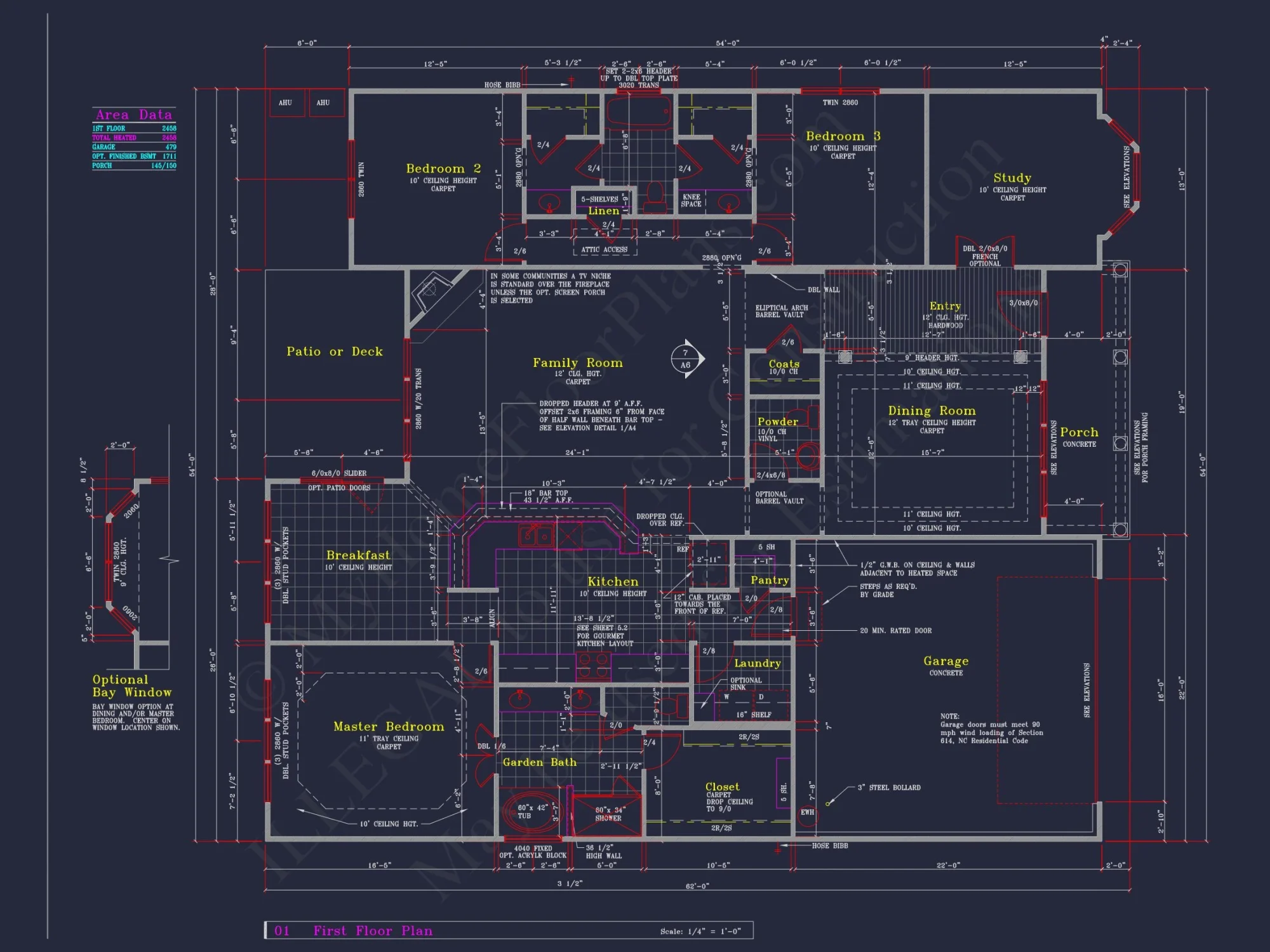 Classic Suburban house Plan: Detailed Floor Blueprint & CAD Design