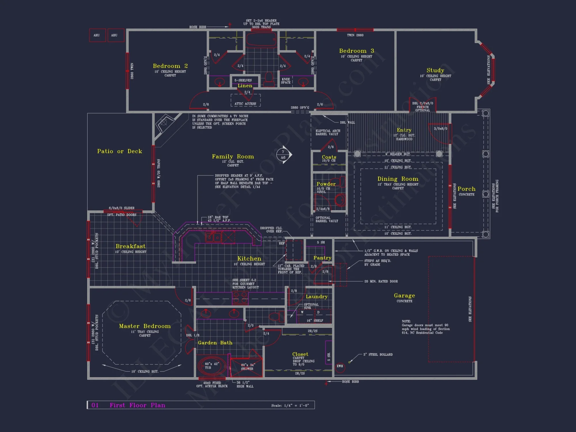 Classic Suburban house Plan: Detailed Floor Blueprint & CAD Design