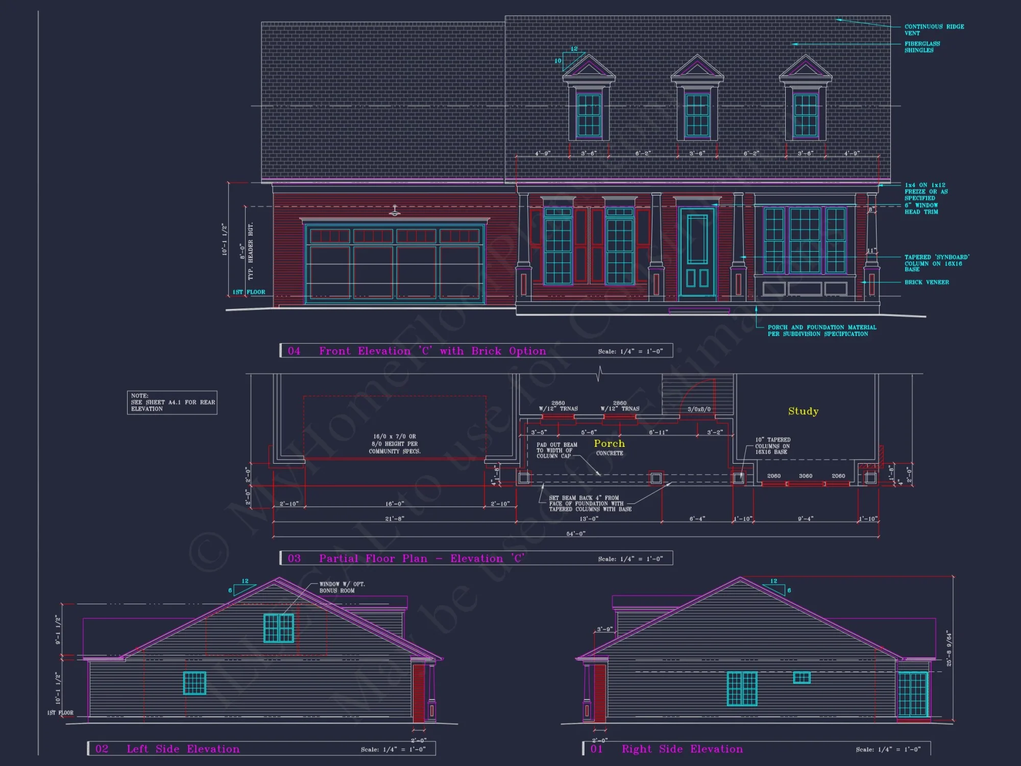 Classic Suburban house Plan: Detailed Floor Blueprint & CAD Design