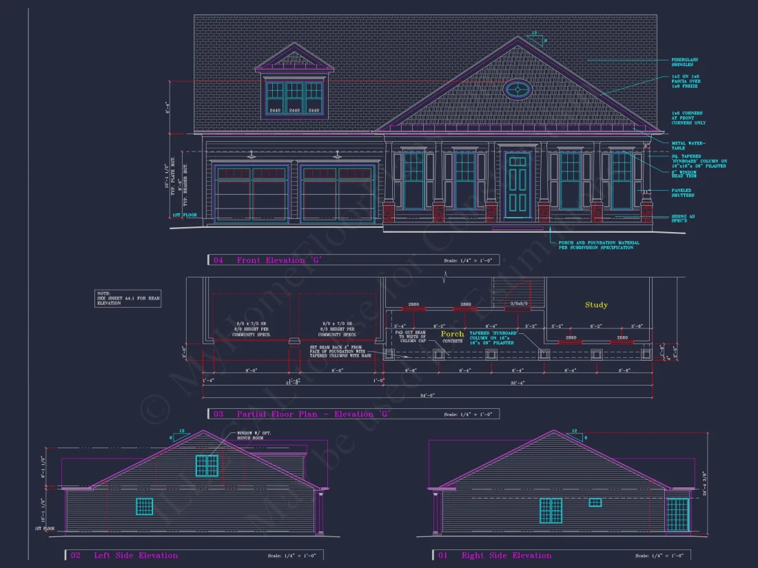 Classic Suburban house Plan: Detailed Floor Blueprint & CAD Design