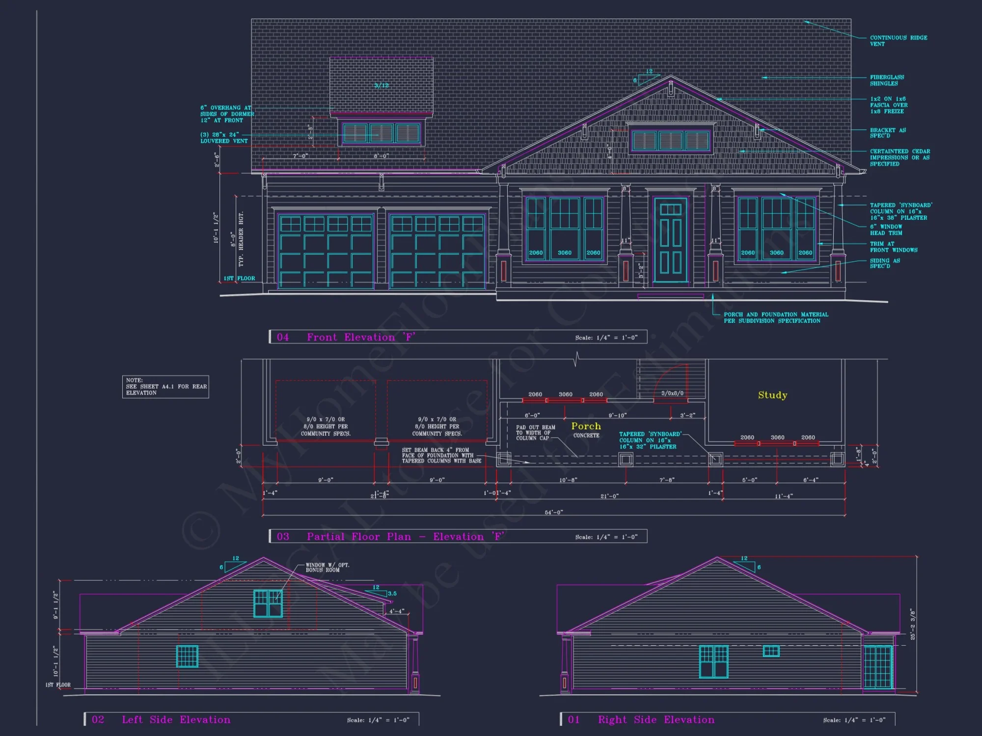 Classic Suburban house Plan: Detailed Floor Blueprint & CAD Design