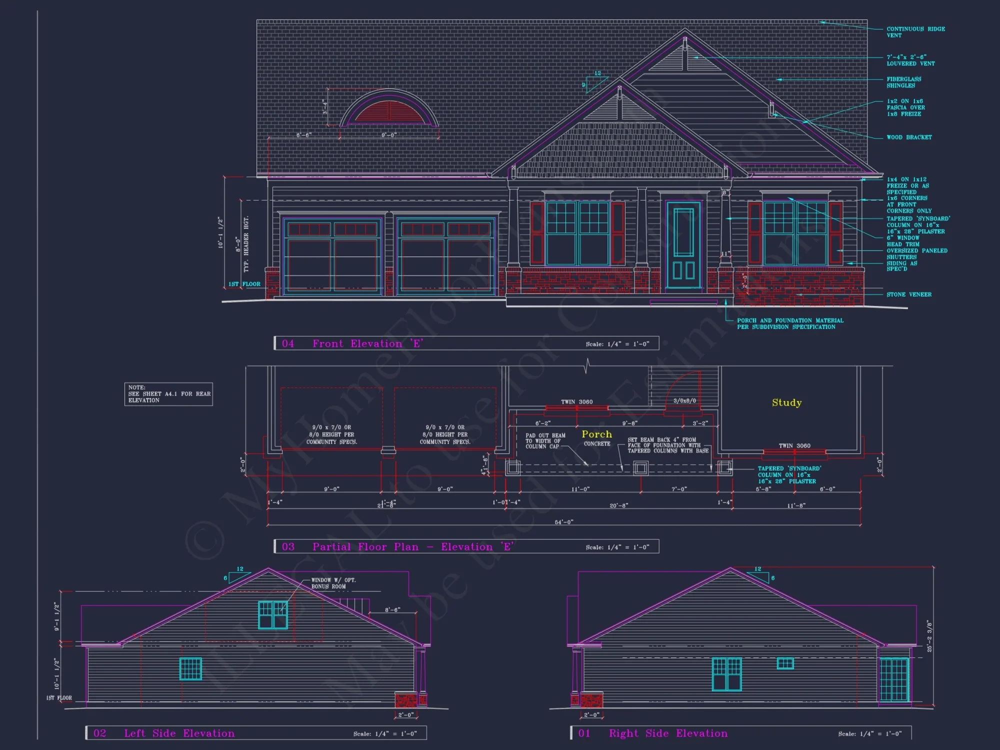 Classic Suburban house Plan: Detailed Floor Blueprint & CAD Design