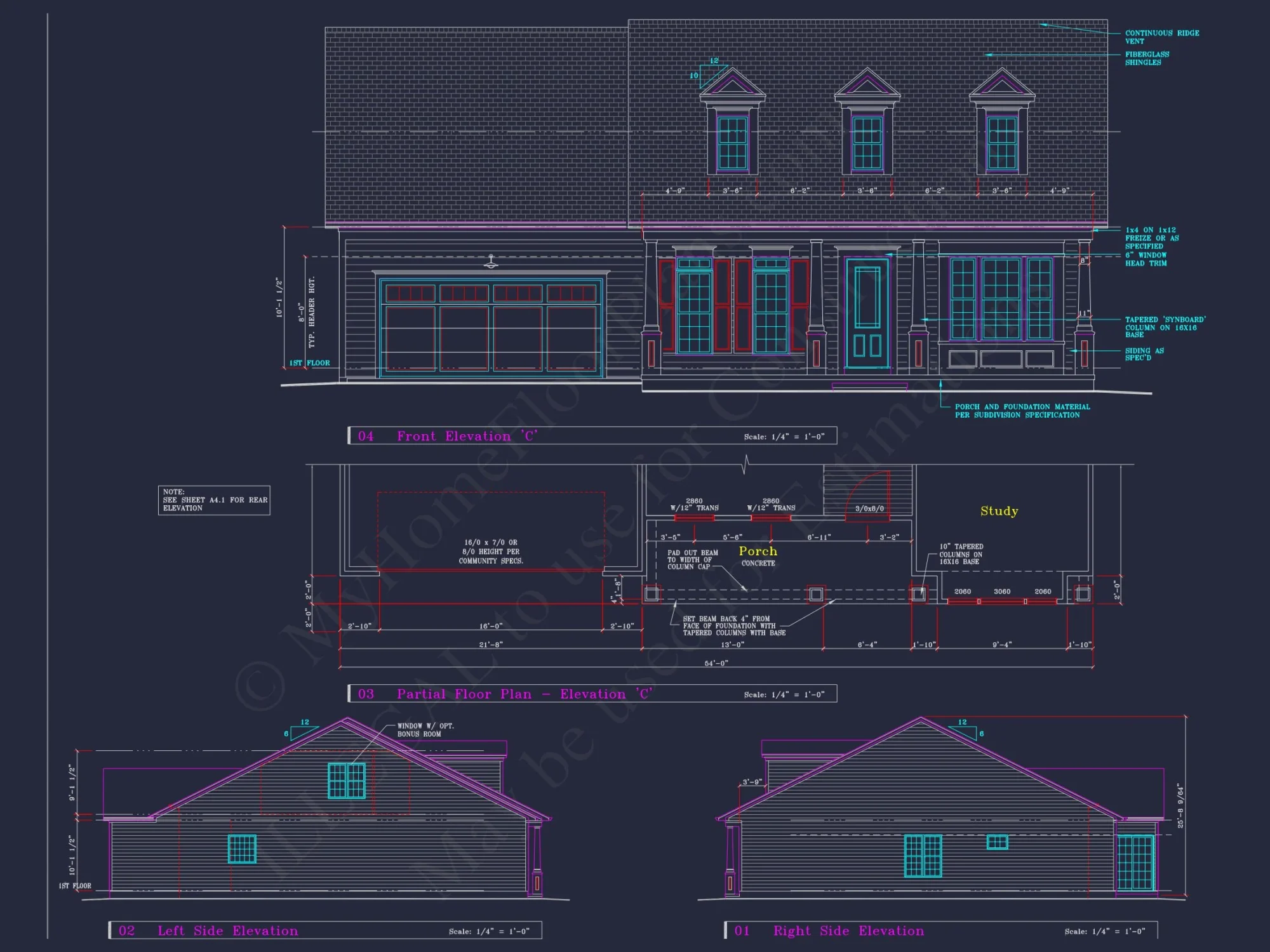 Classic Suburban house Plan: Detailed Floor Blueprint & CAD Design