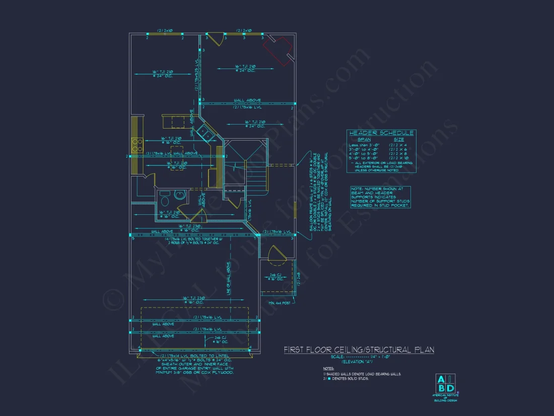 Craftsman house Plan with 2 Floors and CAD Blueprint Designs
