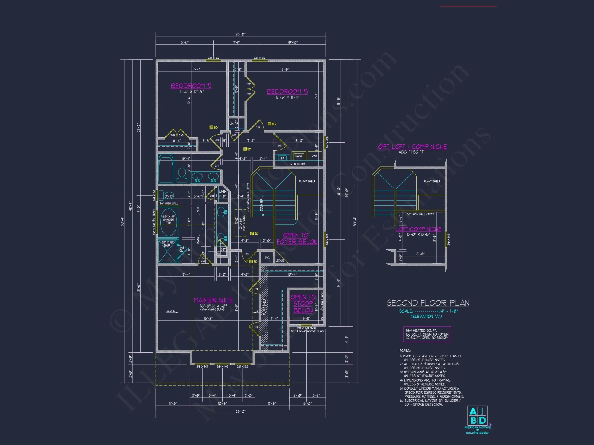 Craftsman house Plan with 2 Floors and CAD Blueprint Designs
