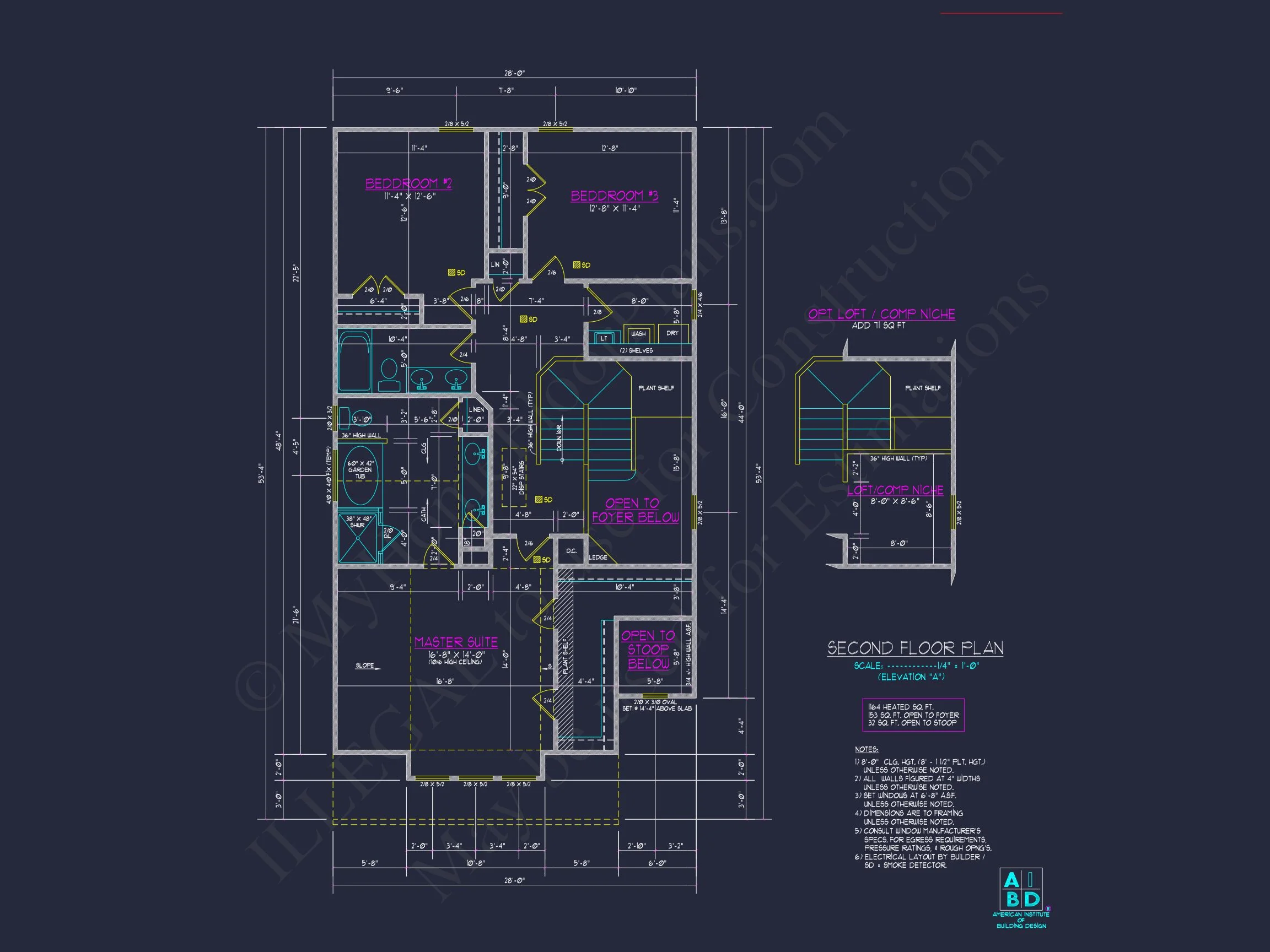 Craftsman house Plan with 2 Floors and CAD Blueprint Designs