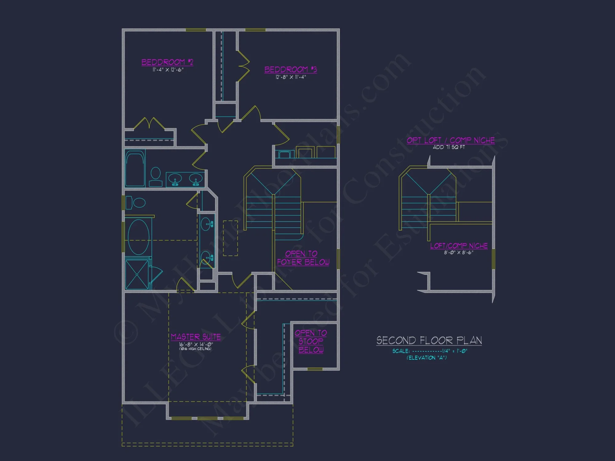 Craftsman house Plan with 2 Floors and CAD Blueprint Designs